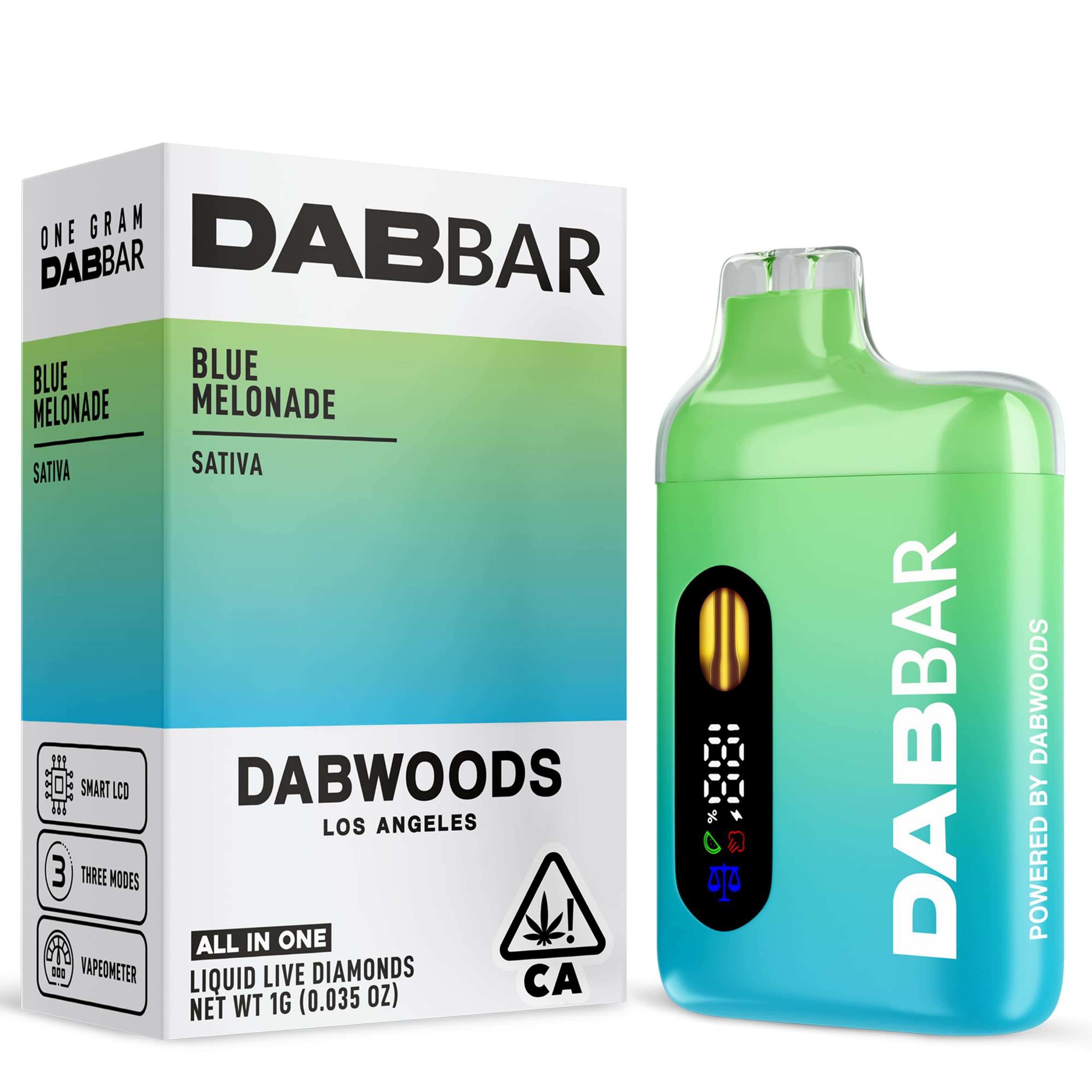 VAPE - DABBAR 2.0 LIQUID DIAMONDS BLUE MELONADE 1G - Dabwoods - - $45 - Vape Pens