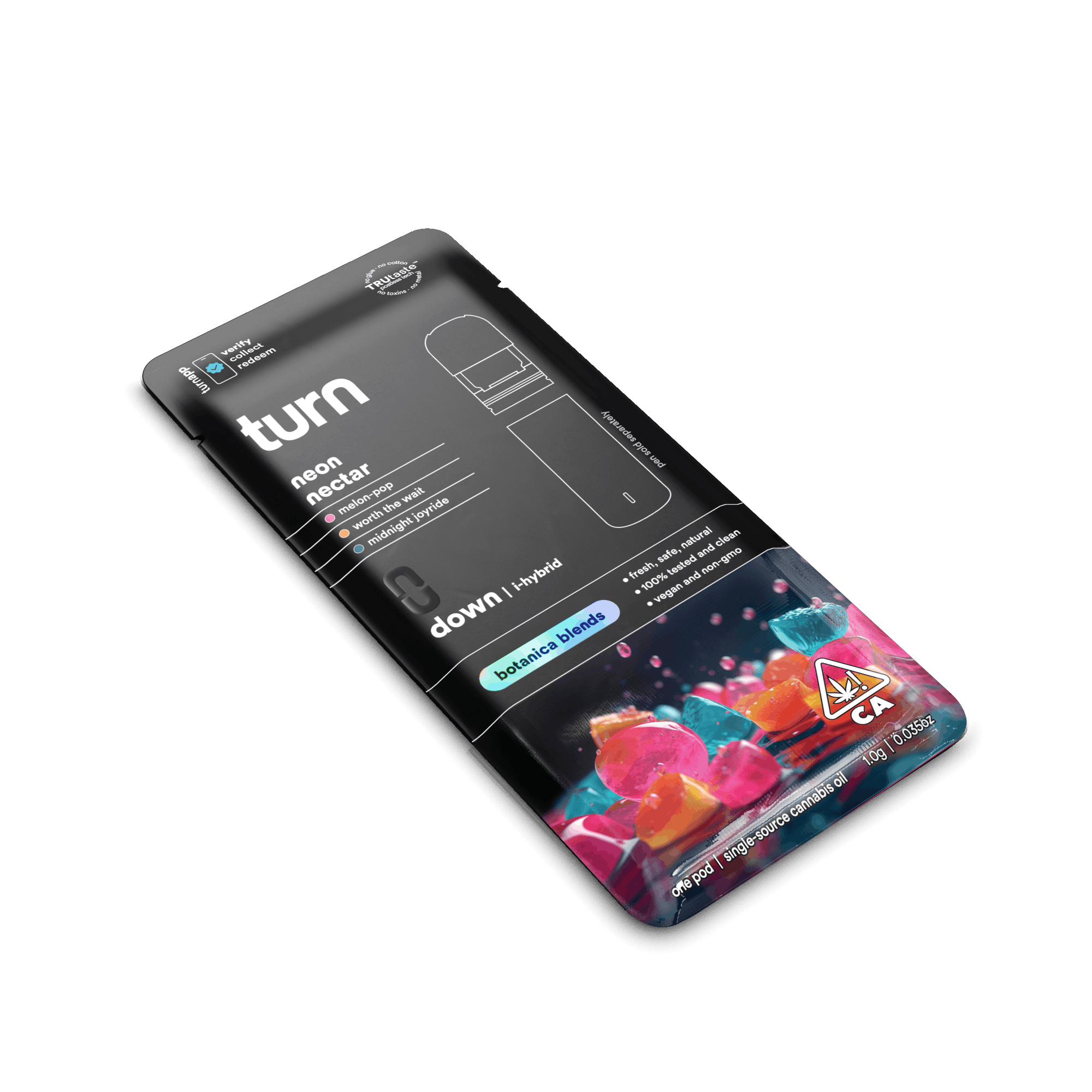 Turn Down Botanica Blends POD | 1g - Neon Nectar - Indica Hybrid - Turn -  - $26 - Vape Carts