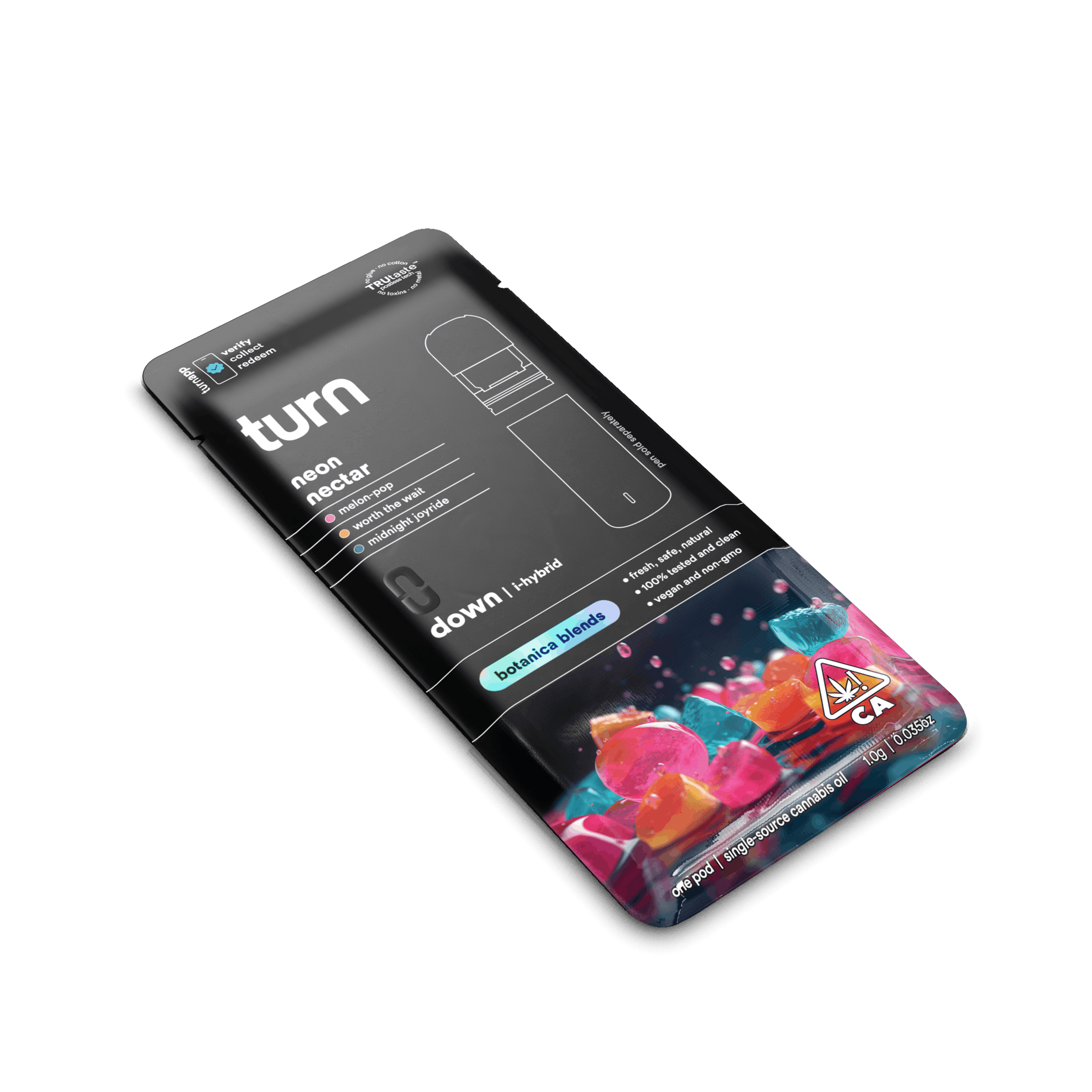 Turn Down Botanica Blends POD | 1g - Neon Nectar - Indica Hybrid - Turn - - $26 - Vape Carts