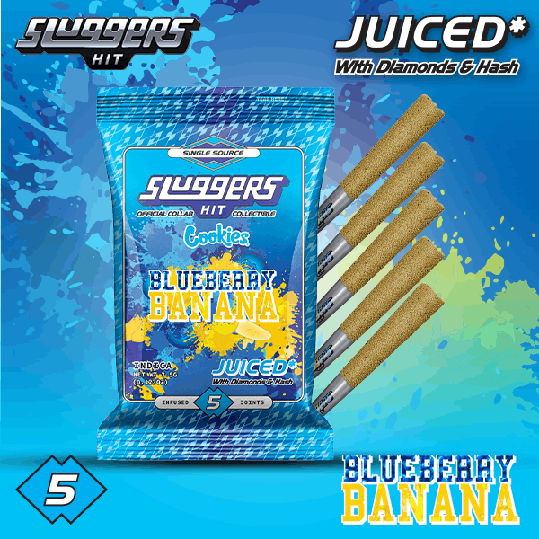 Sluggers - Infused Preroll - 3.5g 5pk - Blueberry Banana - Sluggers Hit -  - $42 - Flowers