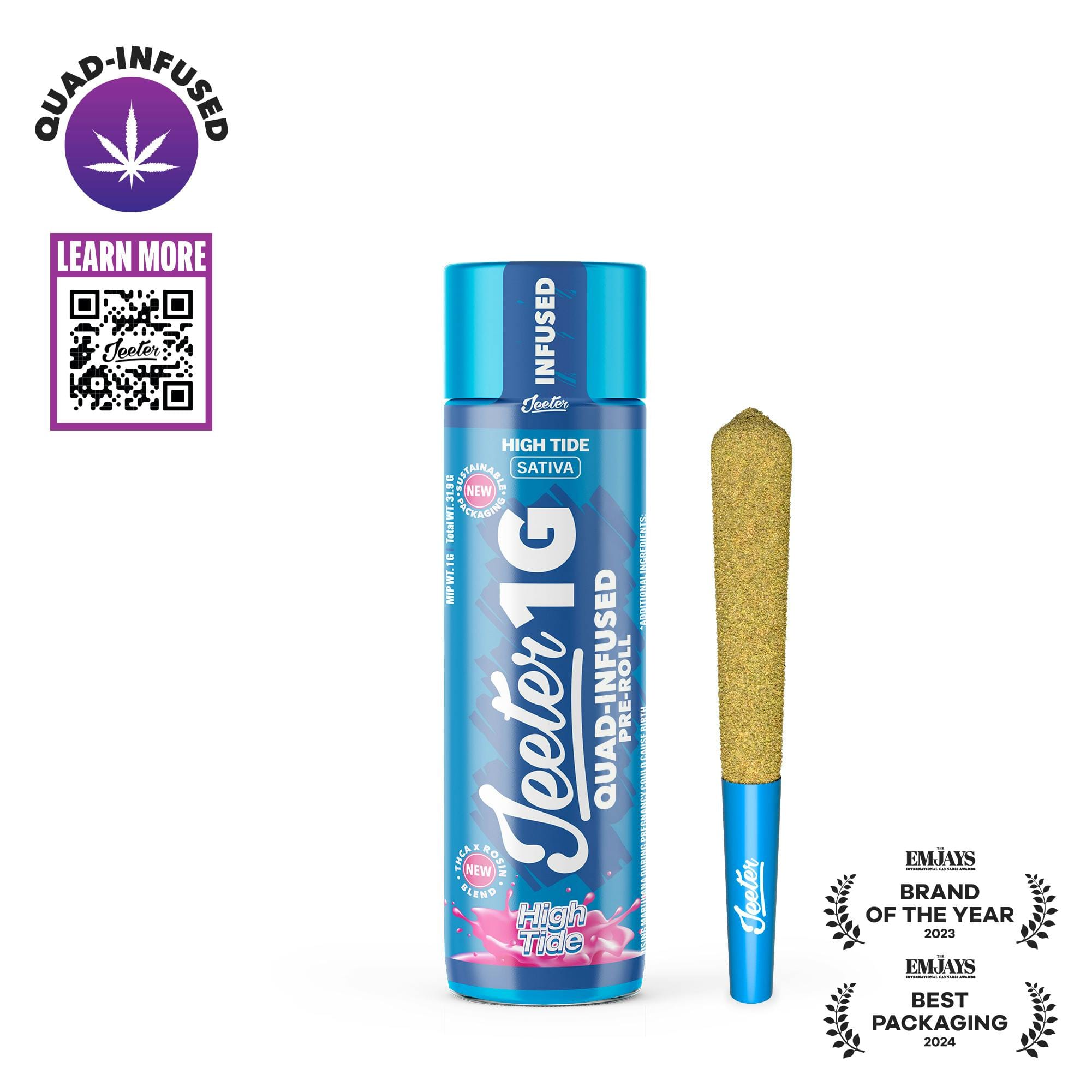 Quad Infused Pre-Roll - High Tide 1G - Jeeter - High Tide 1g - $20 - Pre-Roll