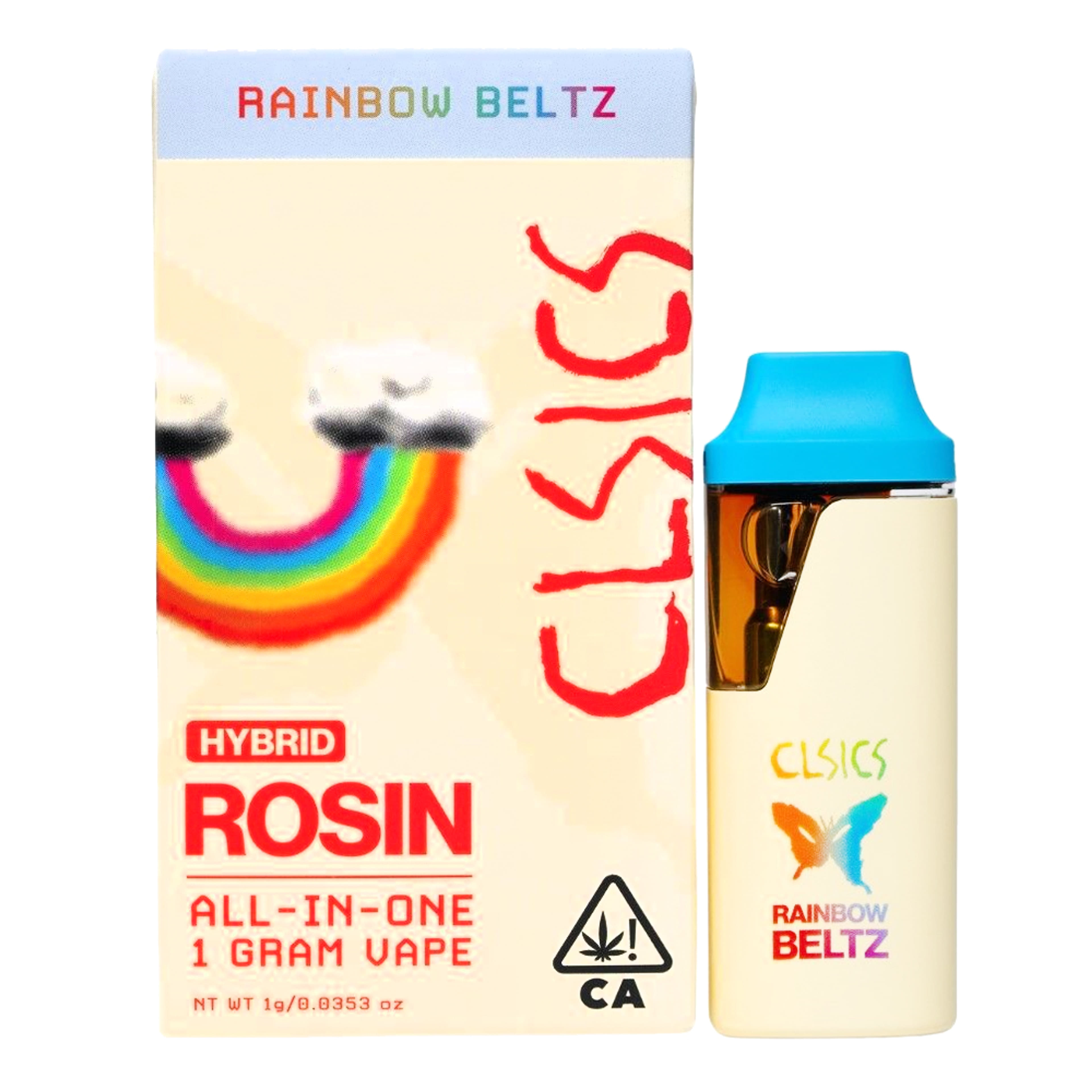 Rainbow Beltz (H) Live Rosin AIO 1g - CLSICS - Rainbow Beltz (H) Live Rosin AIO 1g - $36 - Vape Cartridge