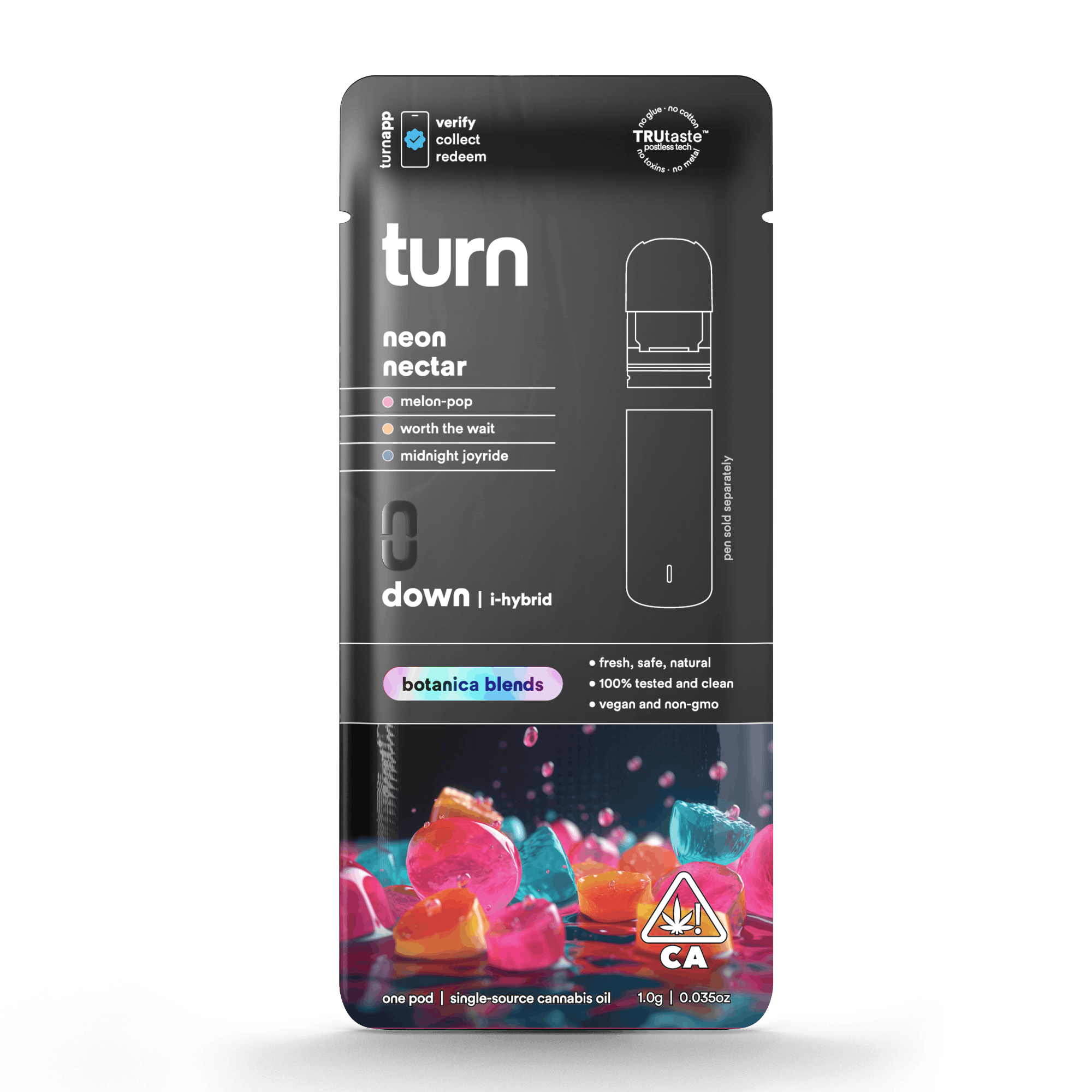 Turn Down Botanica Blends POD | 1g - Neon Nectar - Indica Hybrid - Turn -  - $26 - Vape Carts