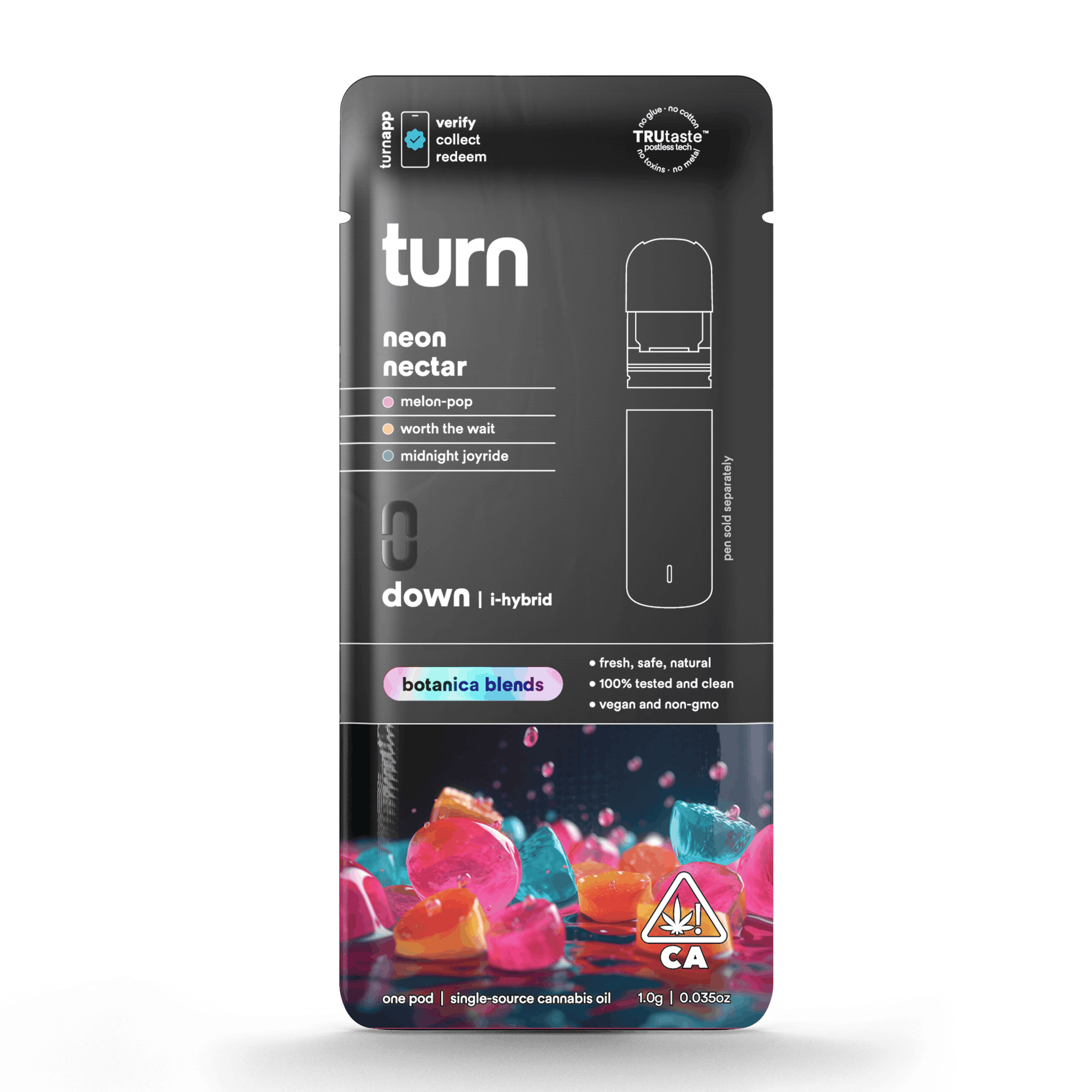 Turn Down Botanica Blends POD | 1g - Neon Nectar - Indica Hybrid - Turn - - $26 - Vape Carts