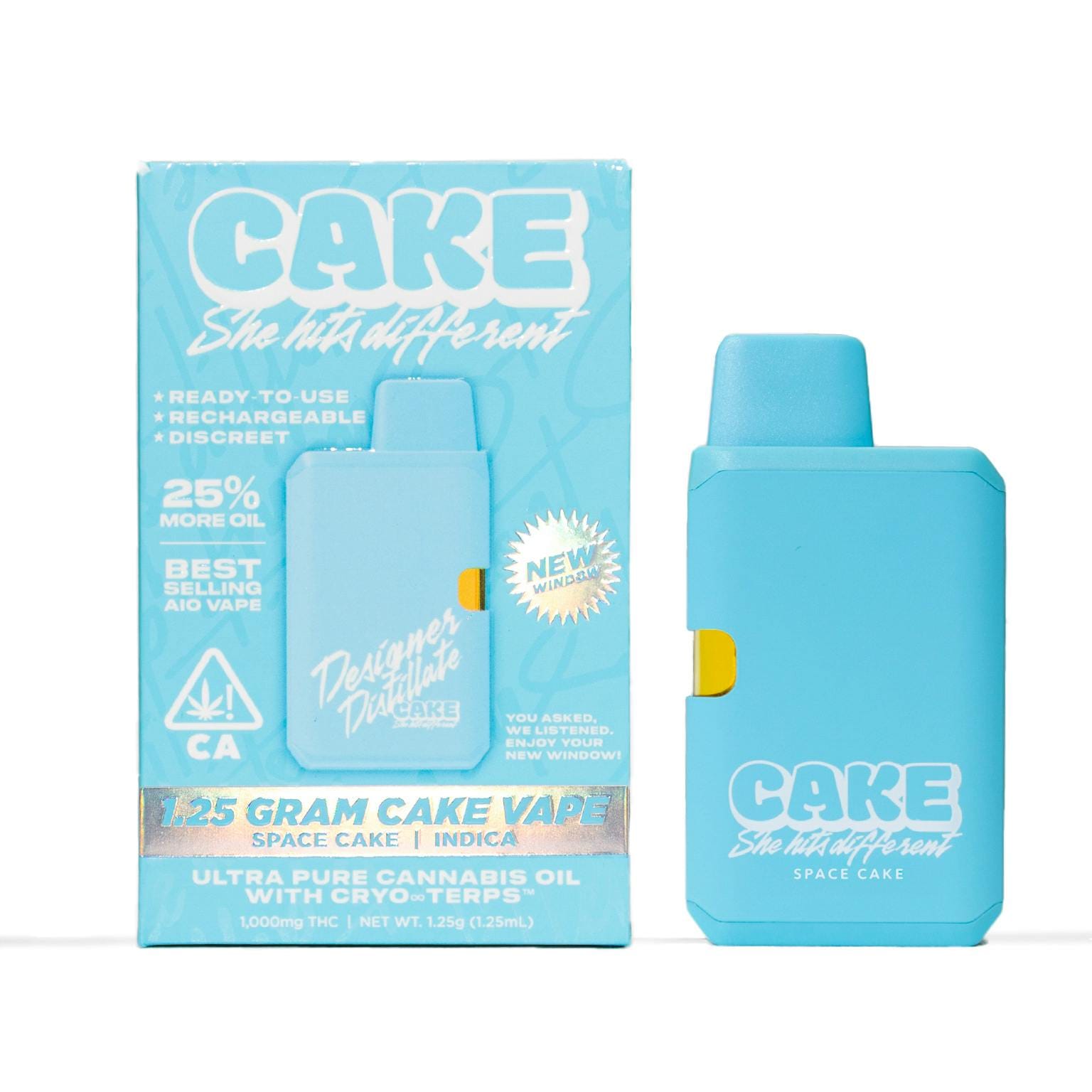 CAKE Designer Distillate | 1.25g - Space CAKE - AIO - Indica - CAKE she hits different -  - $22.75 - All-In-Ones