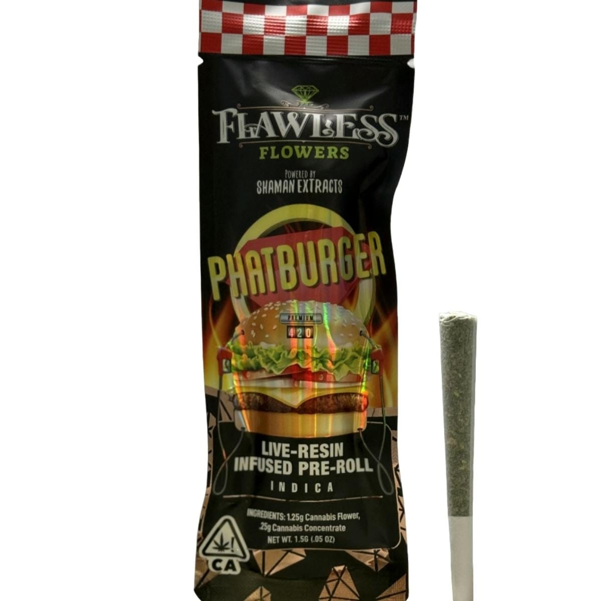 🍔 Phat Burger – Live Resin - Infused Pre-Roll - Flawless Cannabis Co - 1.5g (Single) - $12.99 - Infused Pre-Rolls