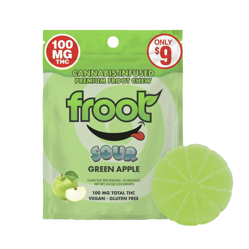 Sour Green Apple Chew (100Mg) (1Pk) - Froot - null - $9 - Edible
