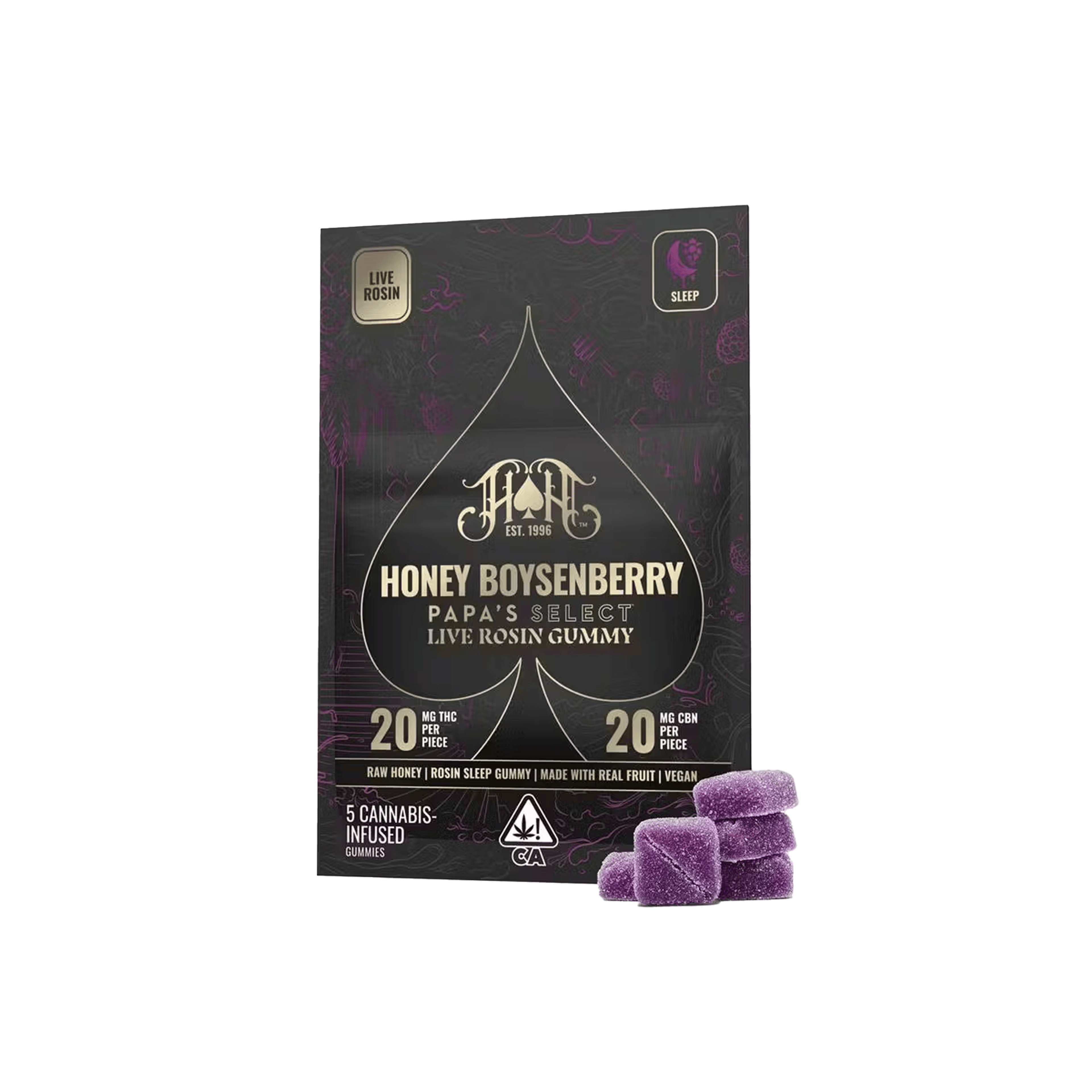 Honey Boysenberry - Live Rosin - Sleep Gummies - Heavy Hitters - 5 Gummies - $29.99 - Edibles