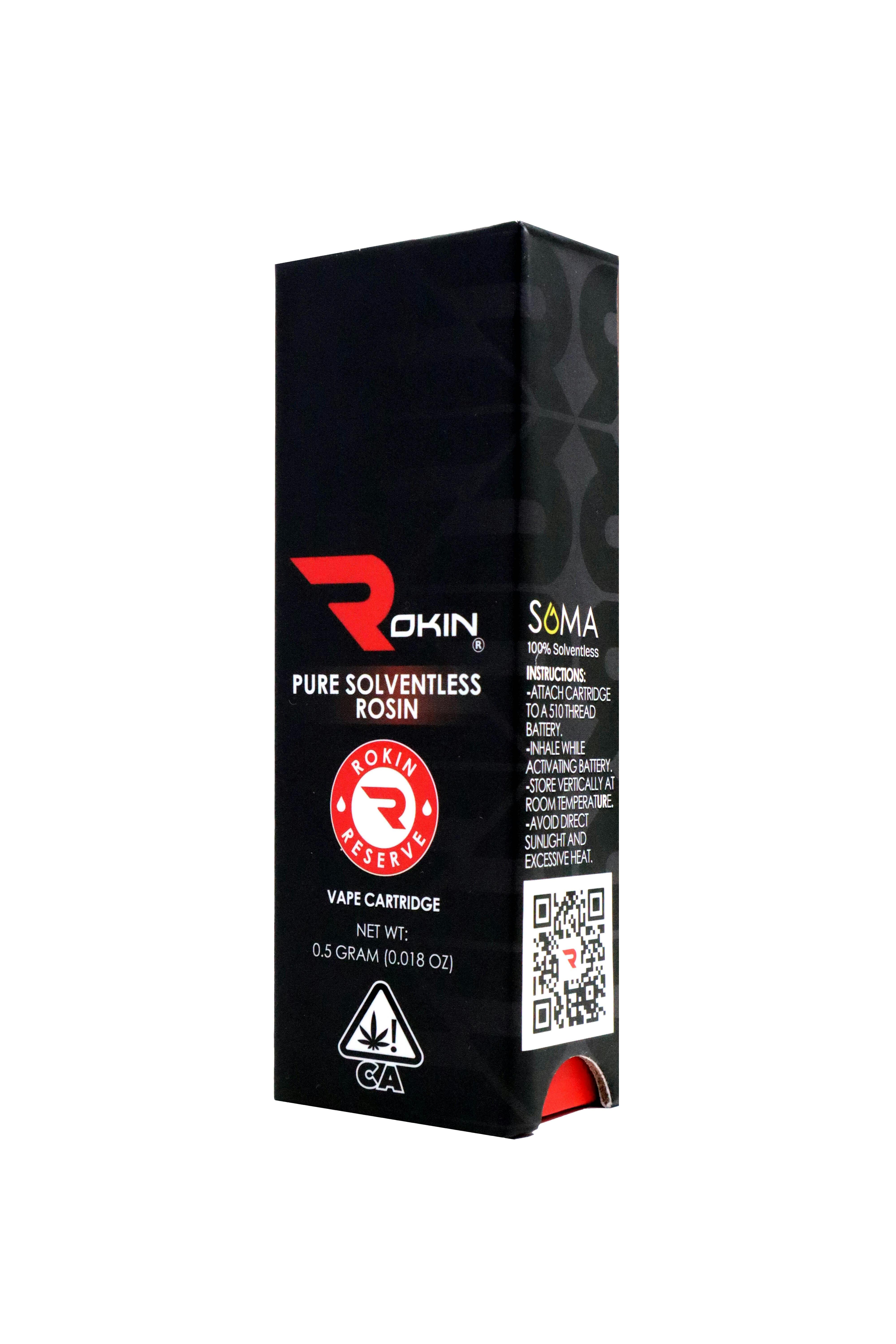 Rokin: Reserve Rosin - Gelato - Cartridge 0.5g - Rokin Cannabis -  - $30 - Standard Cartridges