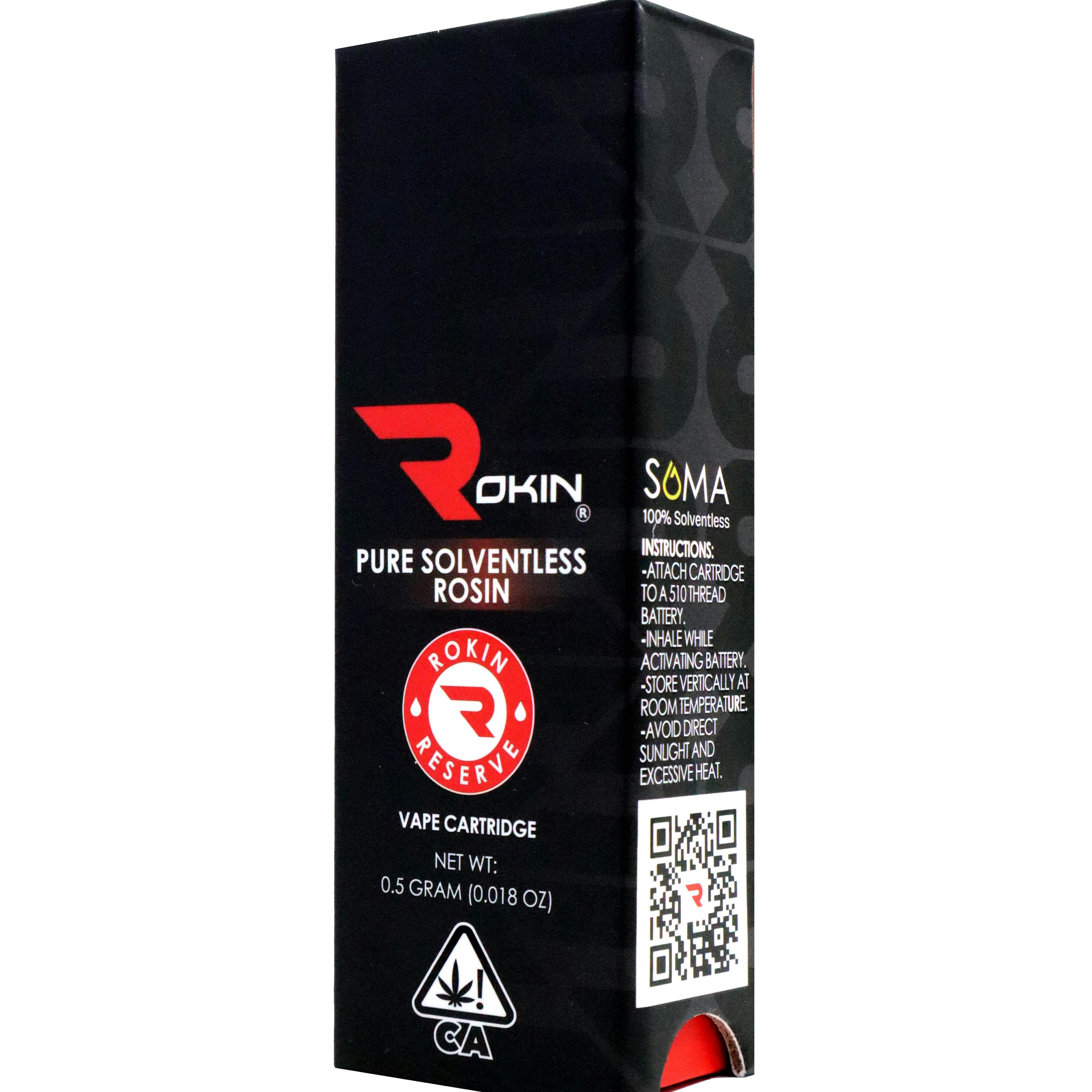 Rokin: Reserve Rosin - Gelato - Cartridge 0.5g - Rokin Cannabis - - $30 - Standard Cartridges