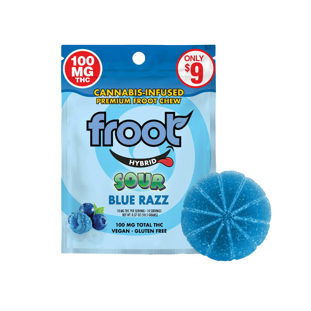 Sour Blue Razz Chew (100Mg) (1Pk) - Froot -  - $9 - Edible