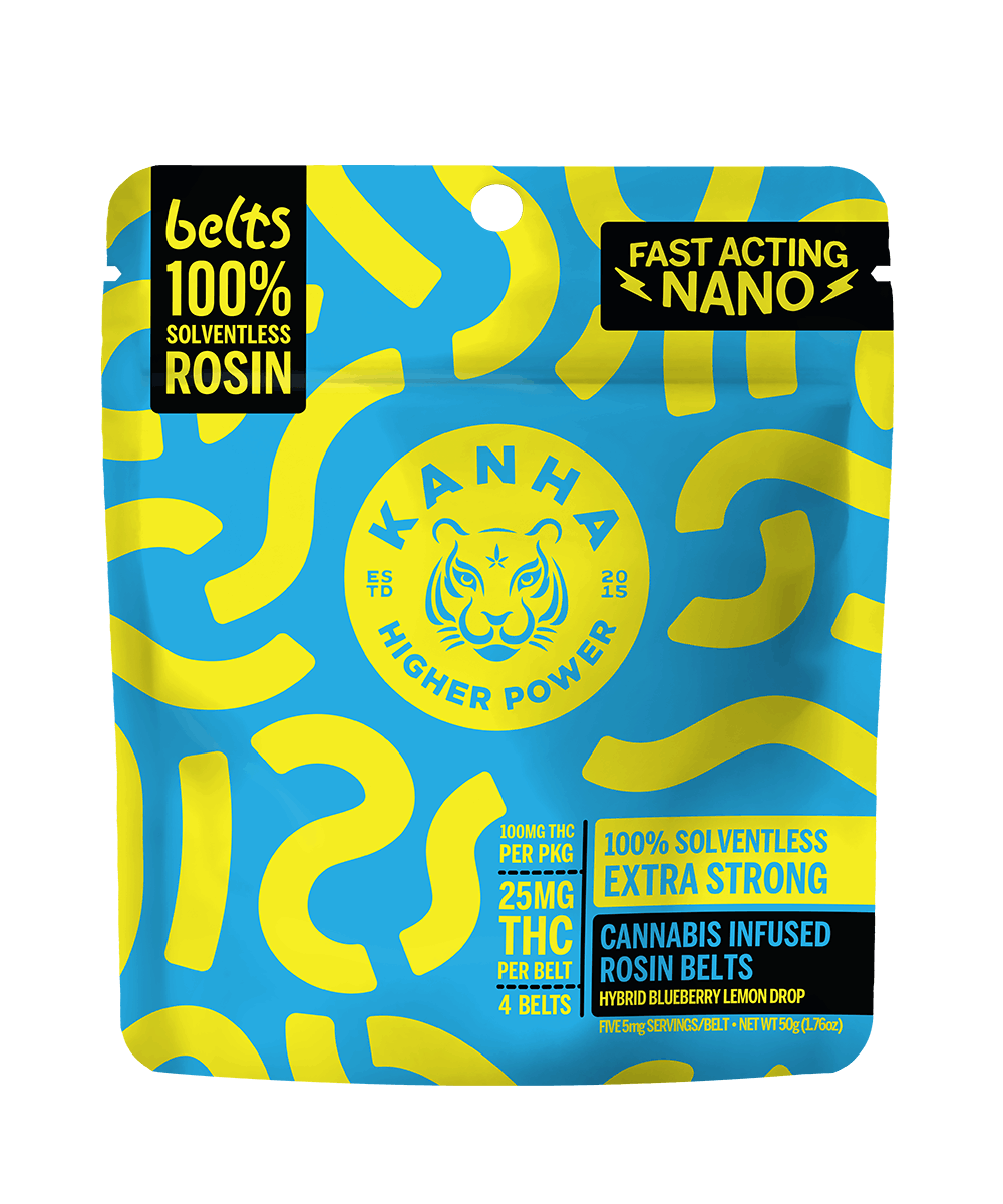 Sour Belts | Blueberry Lemon Drop (H) Live Rosin Infused - 100mg - Kanha Gummies -  - $25 - Edibles