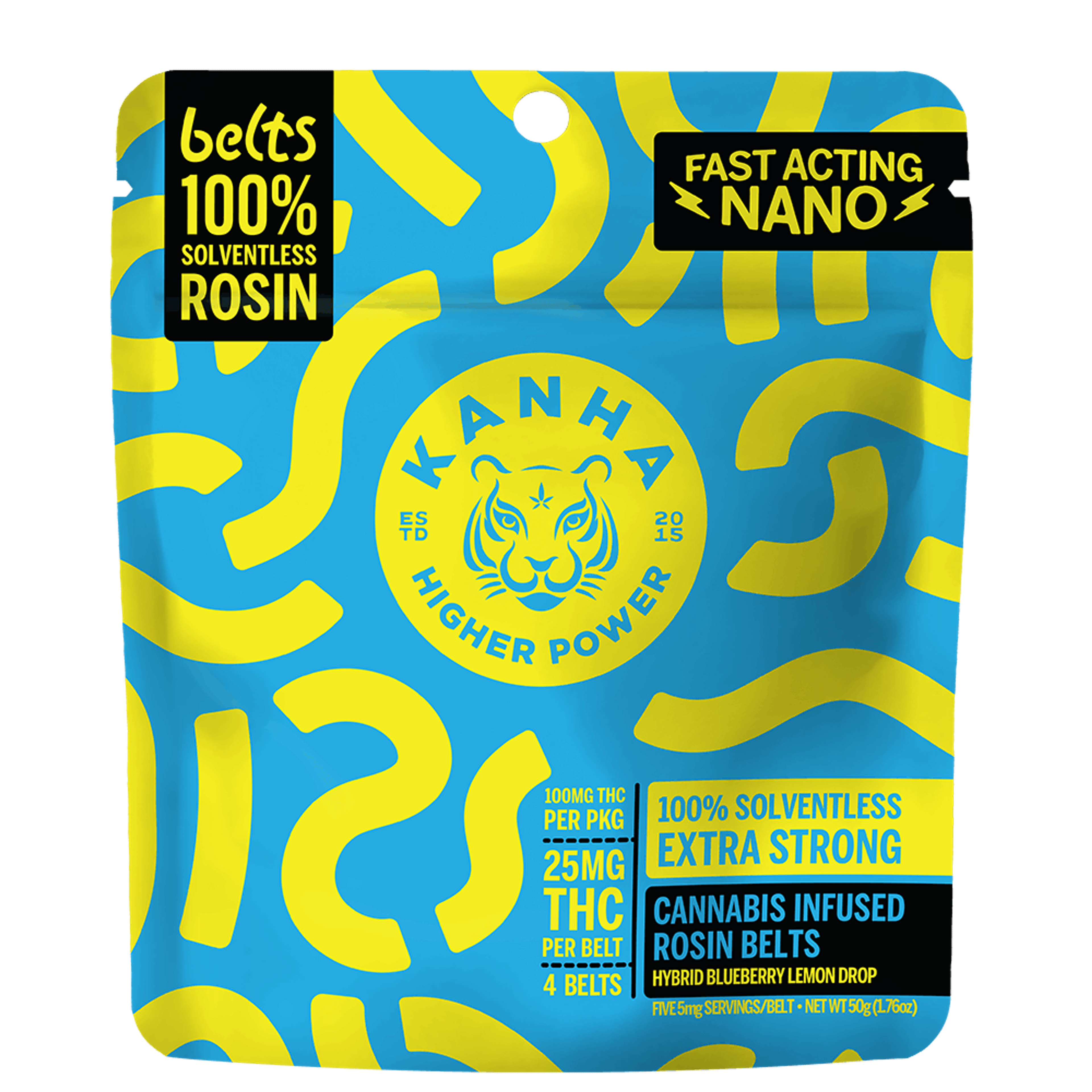 Sour Belts | Blueberry Lemon Drop (H) Live Rosin Infused - 100mg - Kanha Gummies - - $25 - Edibles