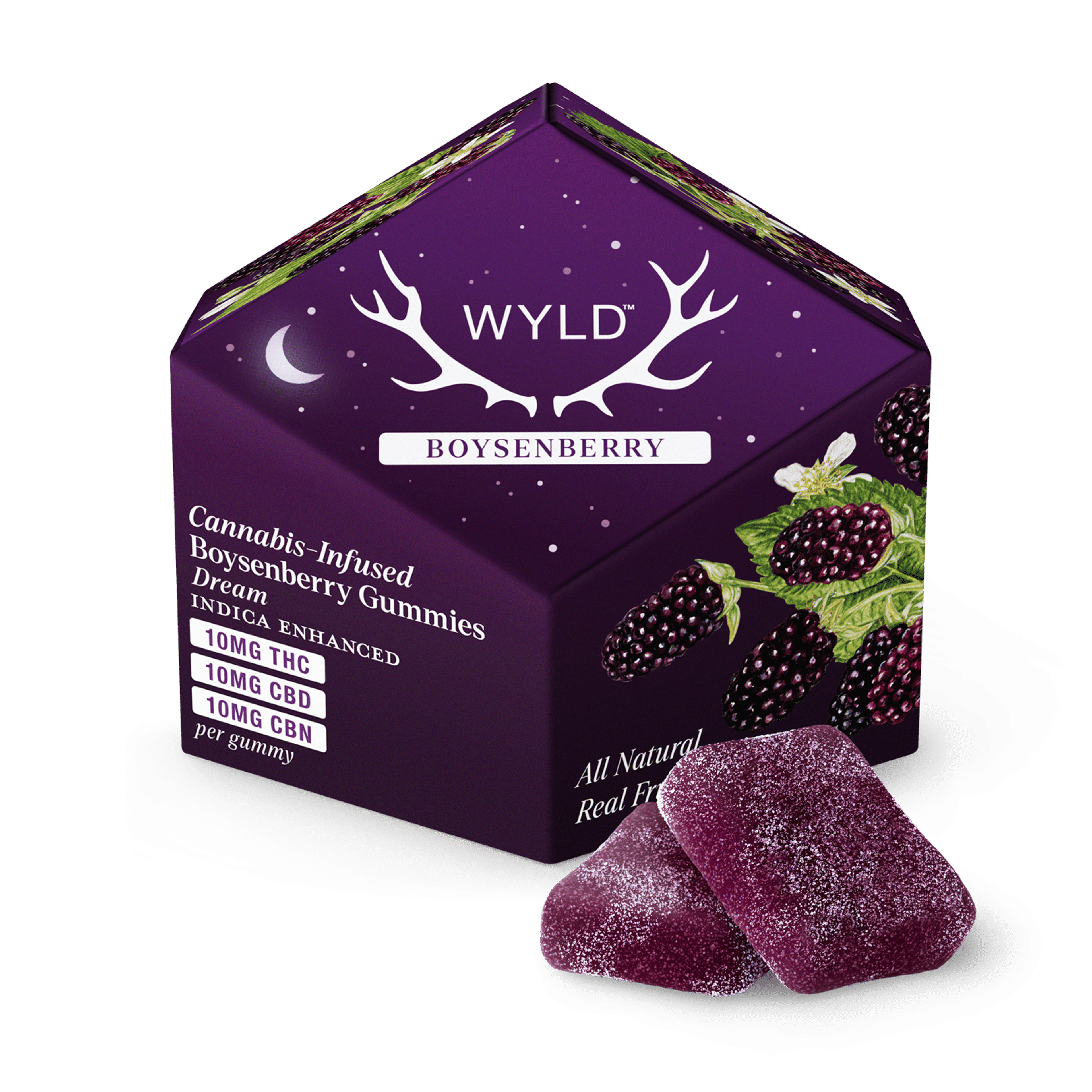 Boysenberry CBN Enhanced Gummies - WYLD Edibles - 10 Piece - $21 - Edibles