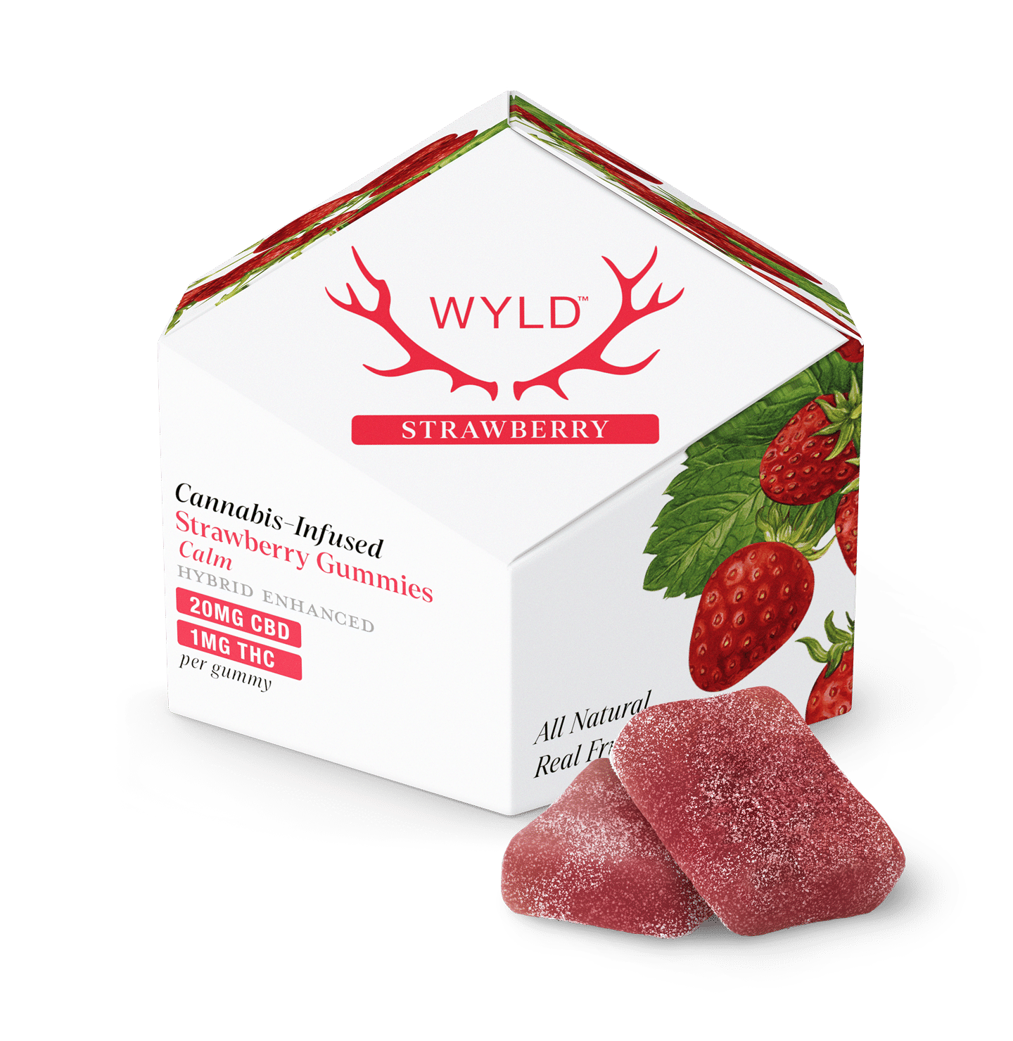 Strawberry 20:1 CBD Enhanced Gummies - WYLD Edibles - 10 Piece - $21 - Edibles