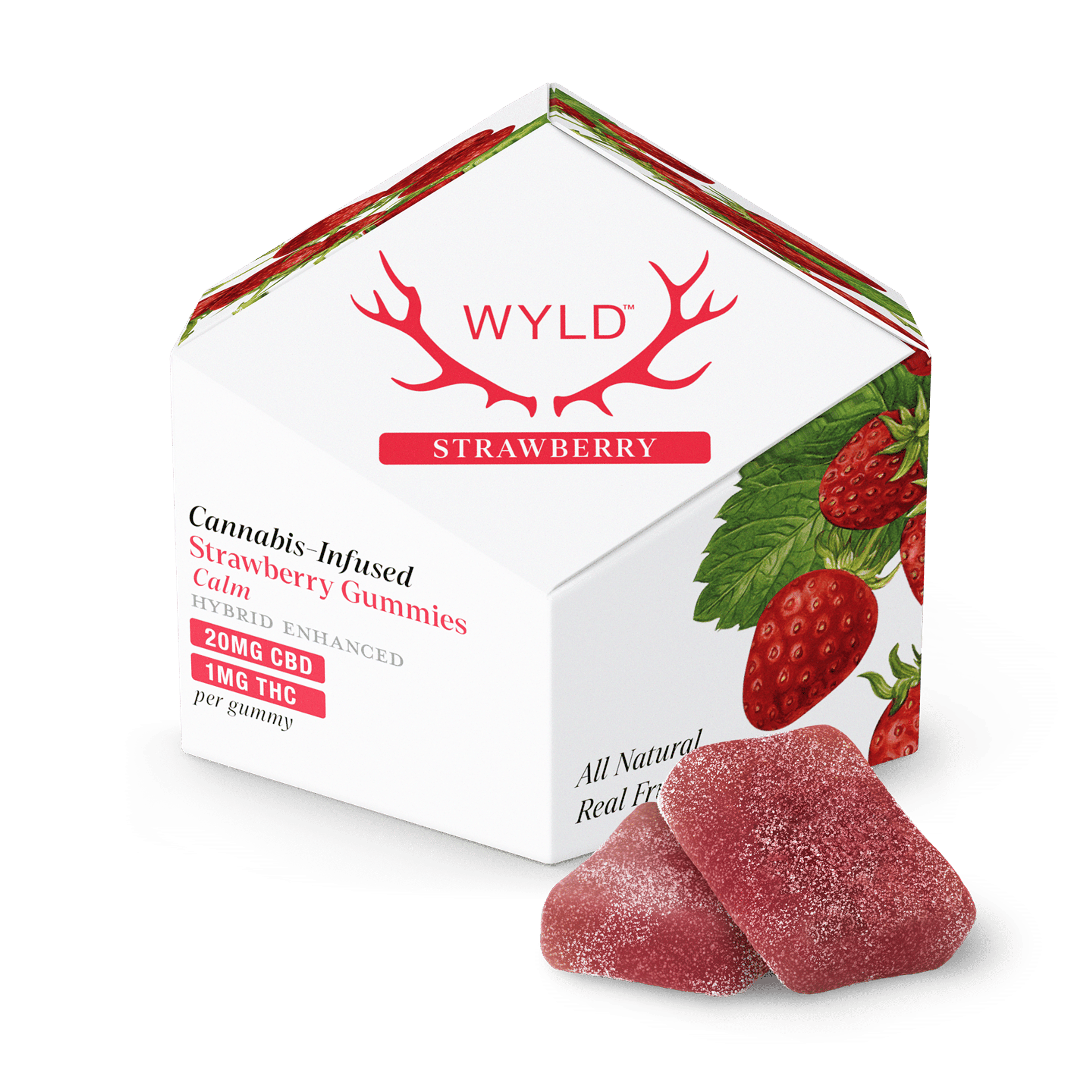 Strawberry 20:1 CBD Enhanced Gummies - WYLD Edibles - 10 Piece - $21 - Edibles