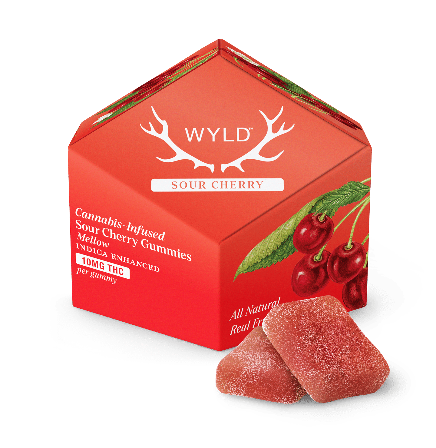 Sour Cherry Indica Enhanced Gummies - WYLD Edibles - 10 Piece - $20 - Edibles