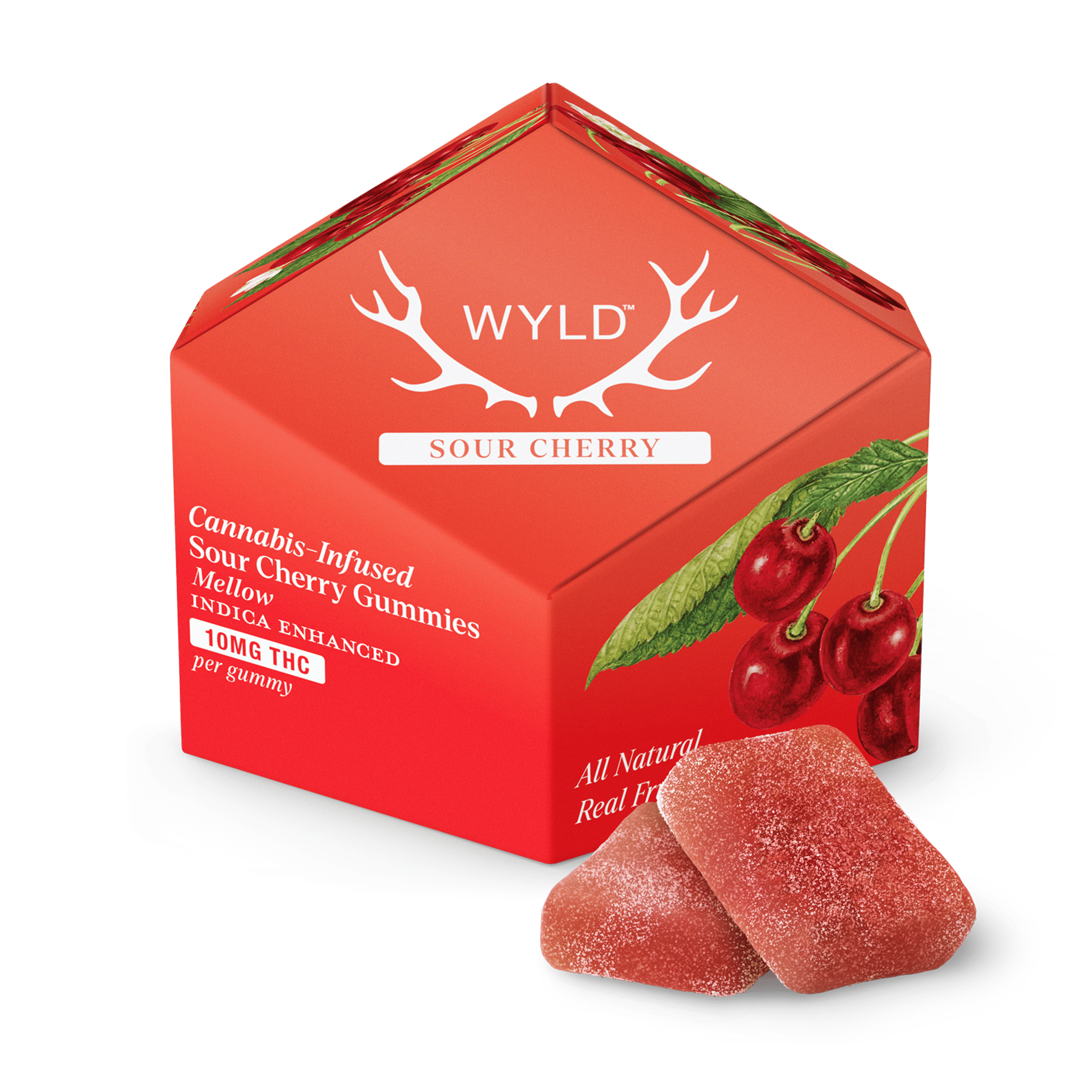 Sour Cherry Indica Enhanced Gummies - WYLD Edibles - 10 Piece - $20 - Edibles