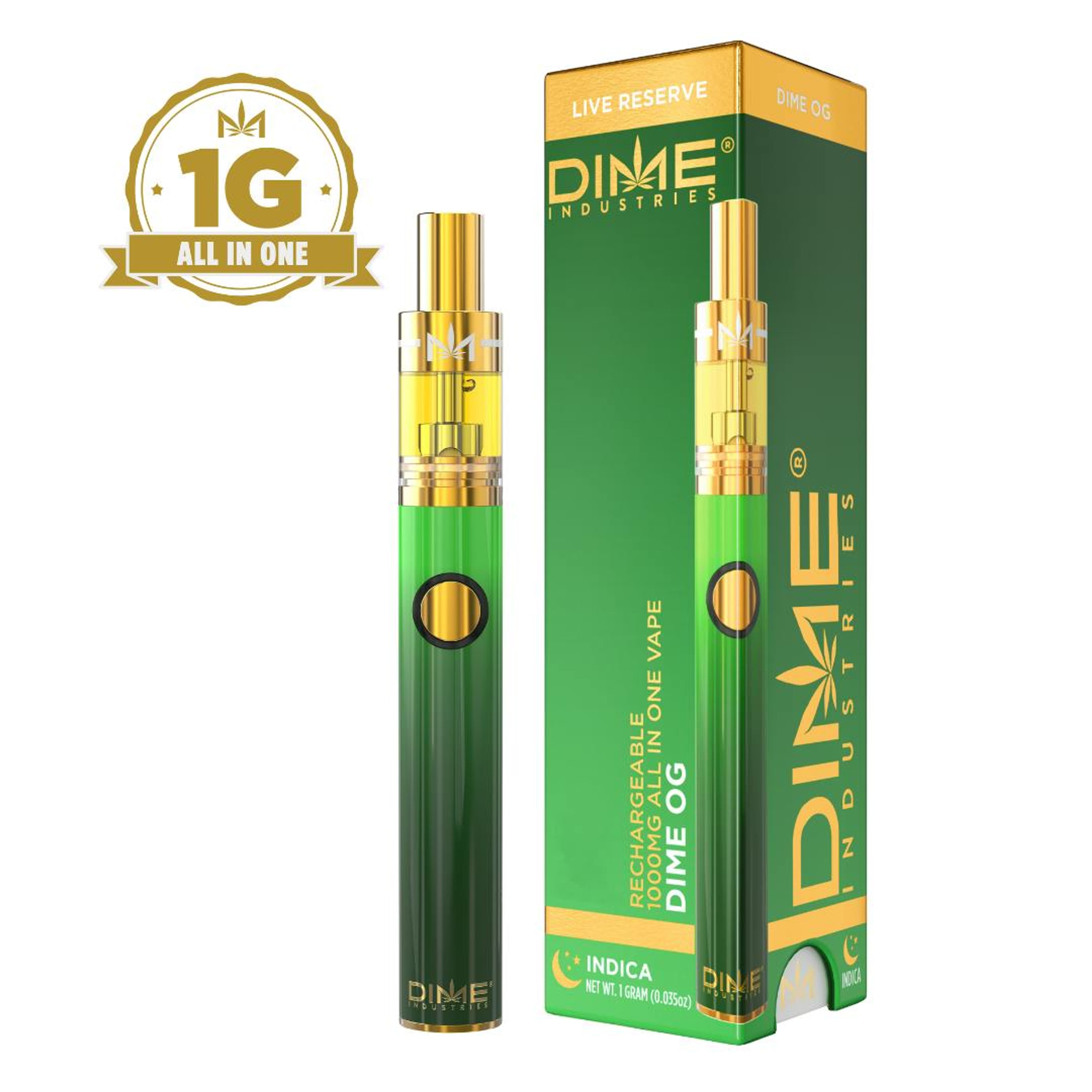 Live Reserve: Dime OG 1g All In One Vape - Dime Industries - - $37 - Ready To Use Vapes