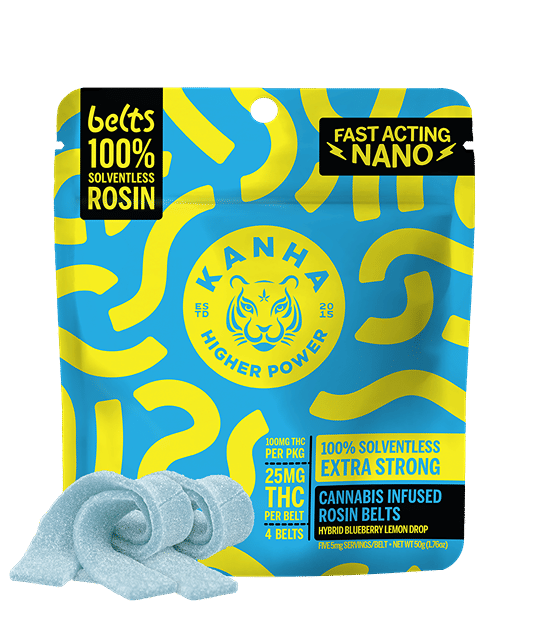 Blueberry Lemon Drop | Sour Belts | 4pk rosin Gummies