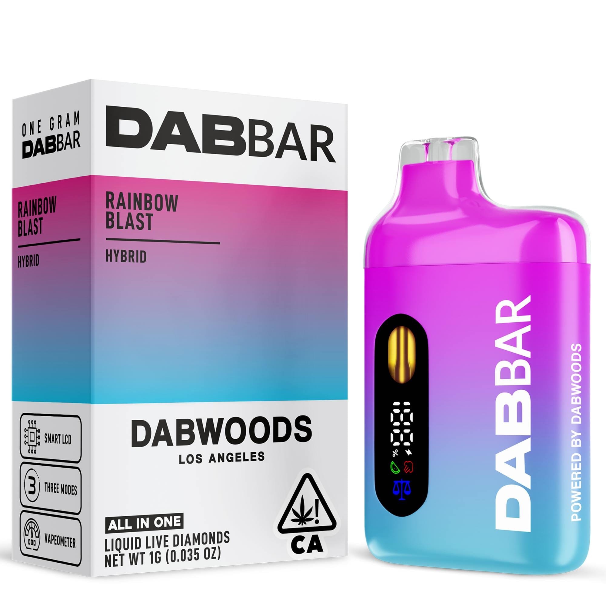 VAPE - DABBAR 2.0 LIQUID DIAMONDS RAINBOW BLAST 1G - Dabwoods -  - $45 - Vape Pens
