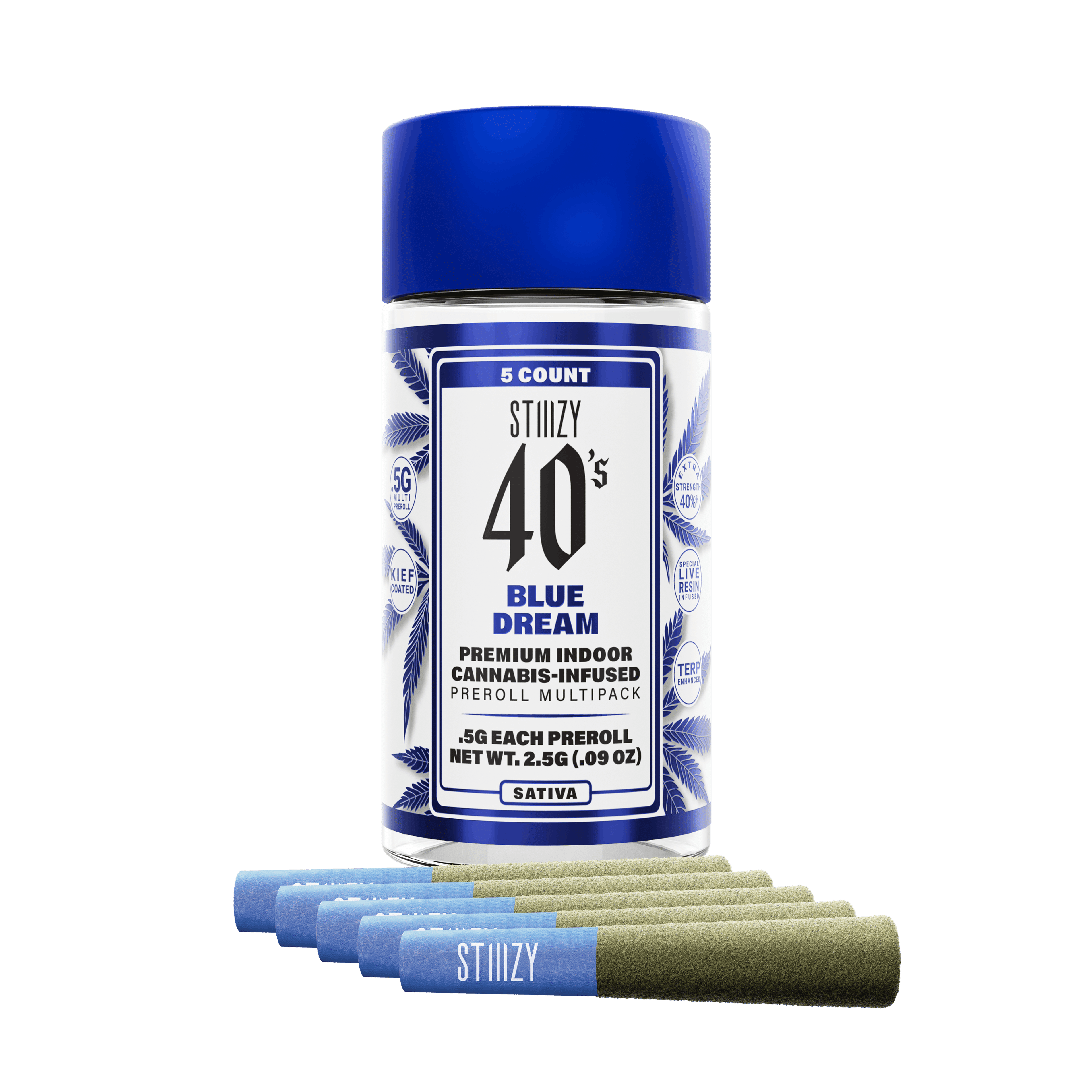 $35.92 Pre Roll Blue Dream 40s 2.5g - Stiiizy - - $25 - Pre-Rolls