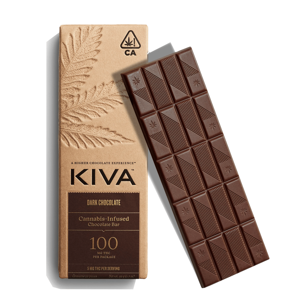 Dark Chocolate Bar (100Mg) - Kiva - null - $20 - Edible