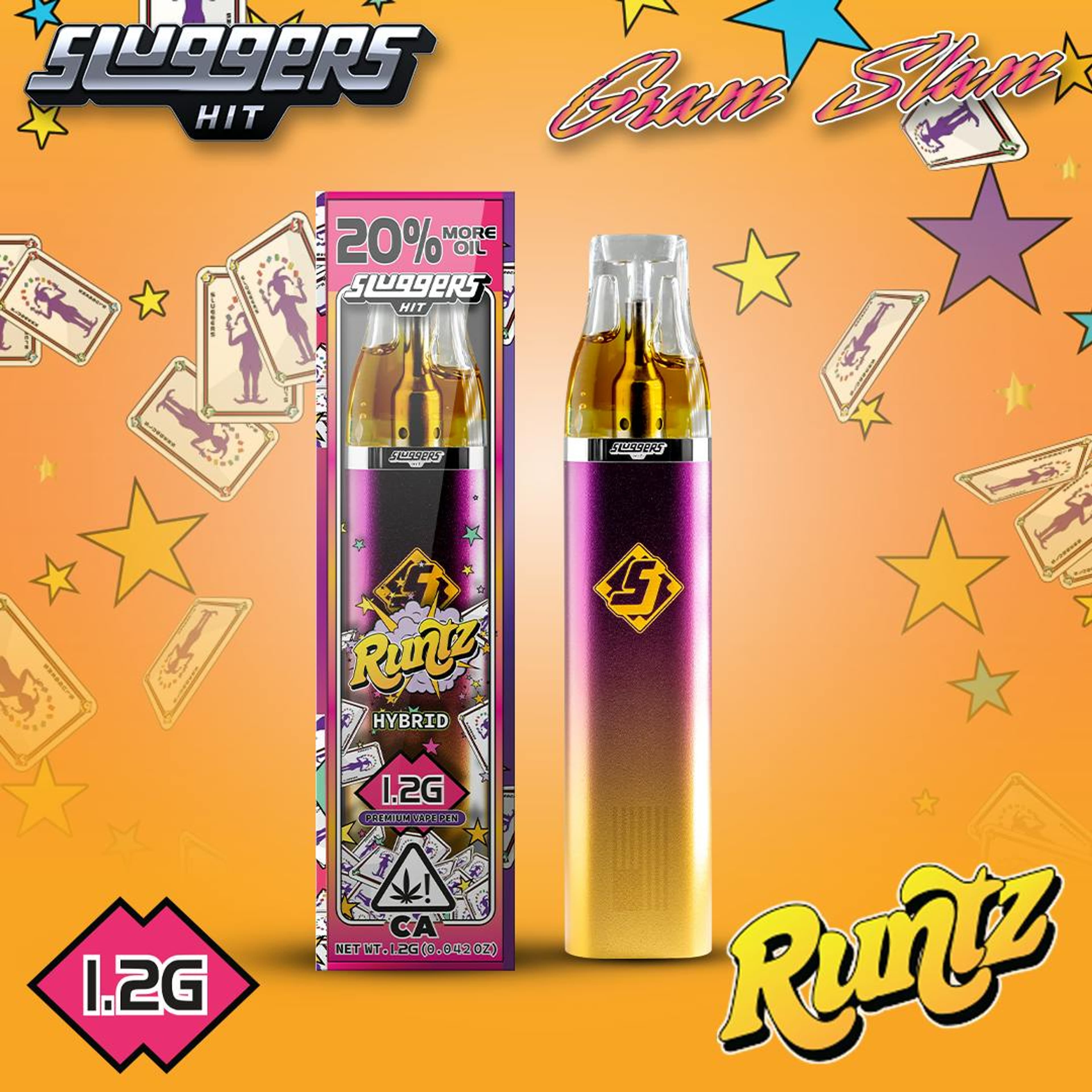 Sluggers - AIO Vape - 1.2g - Runtz - Sluggers Hit - - $40 - Concentrates