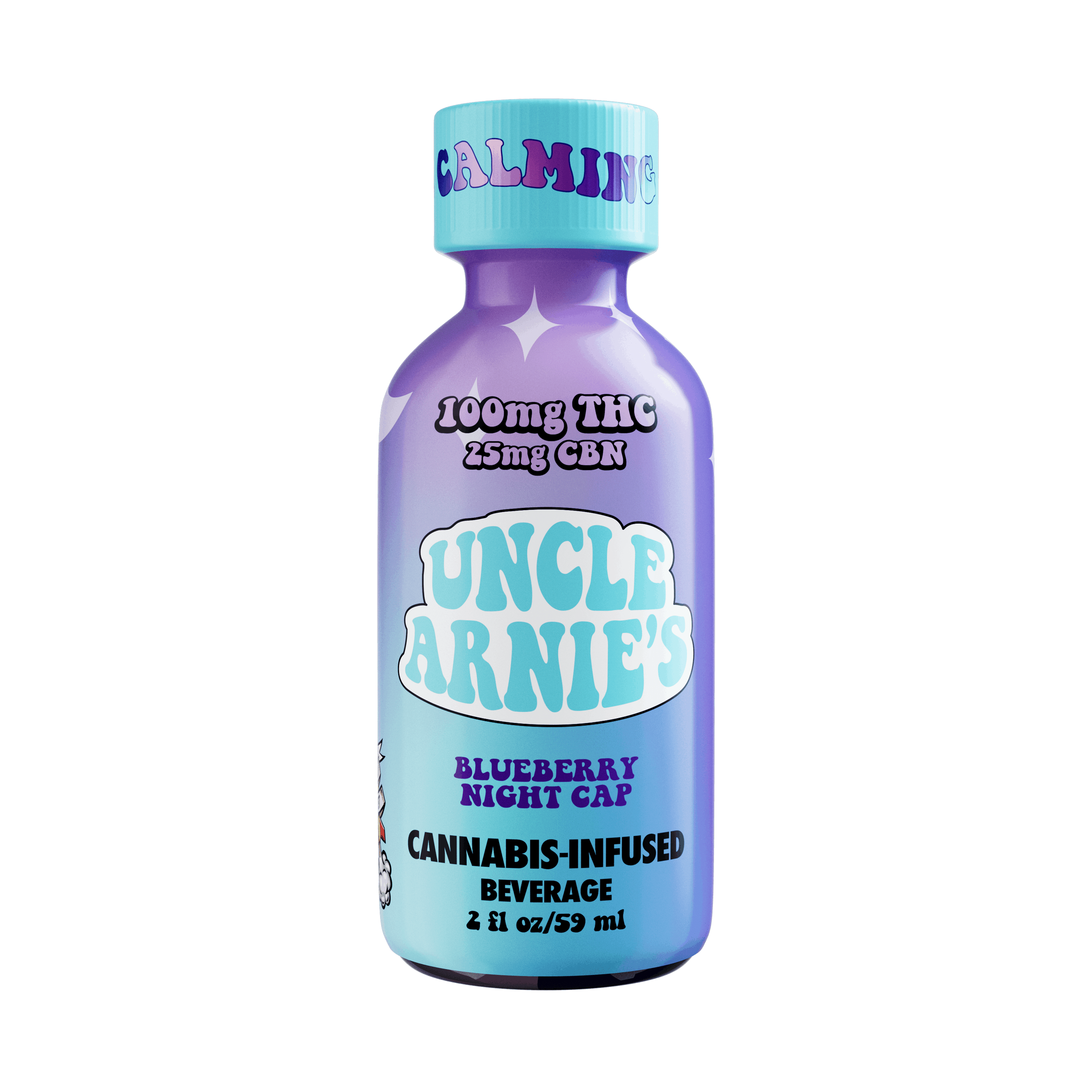 Uncle Arnies: Blueberry Night Cap 4:1 CBN - 2mg Shot - Uncle Arnies - - $10 - Infused Beverages