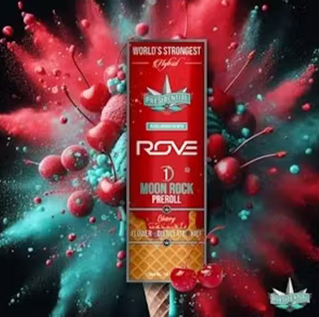 Presidential x Rove - Cherry Gelato - Moon Rock Pre-Roll - 1g - Presidential - Pre-Roll - $12.99 - Pre-Rolls