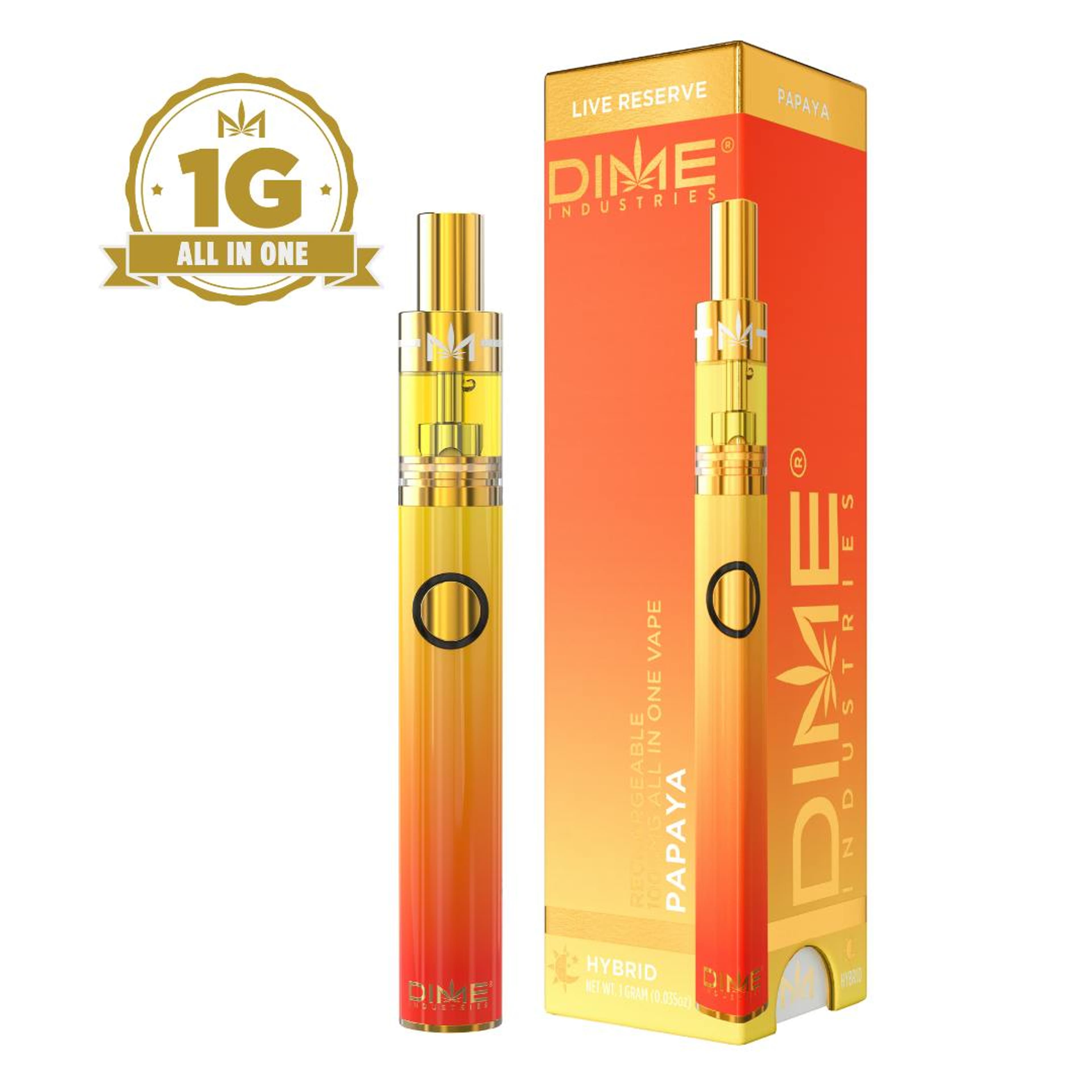 Dime Industries Live Reserve | 1000mg - Papaya - AIO - Hybrid - Dime Industries - - $39 - All-In-Ones
