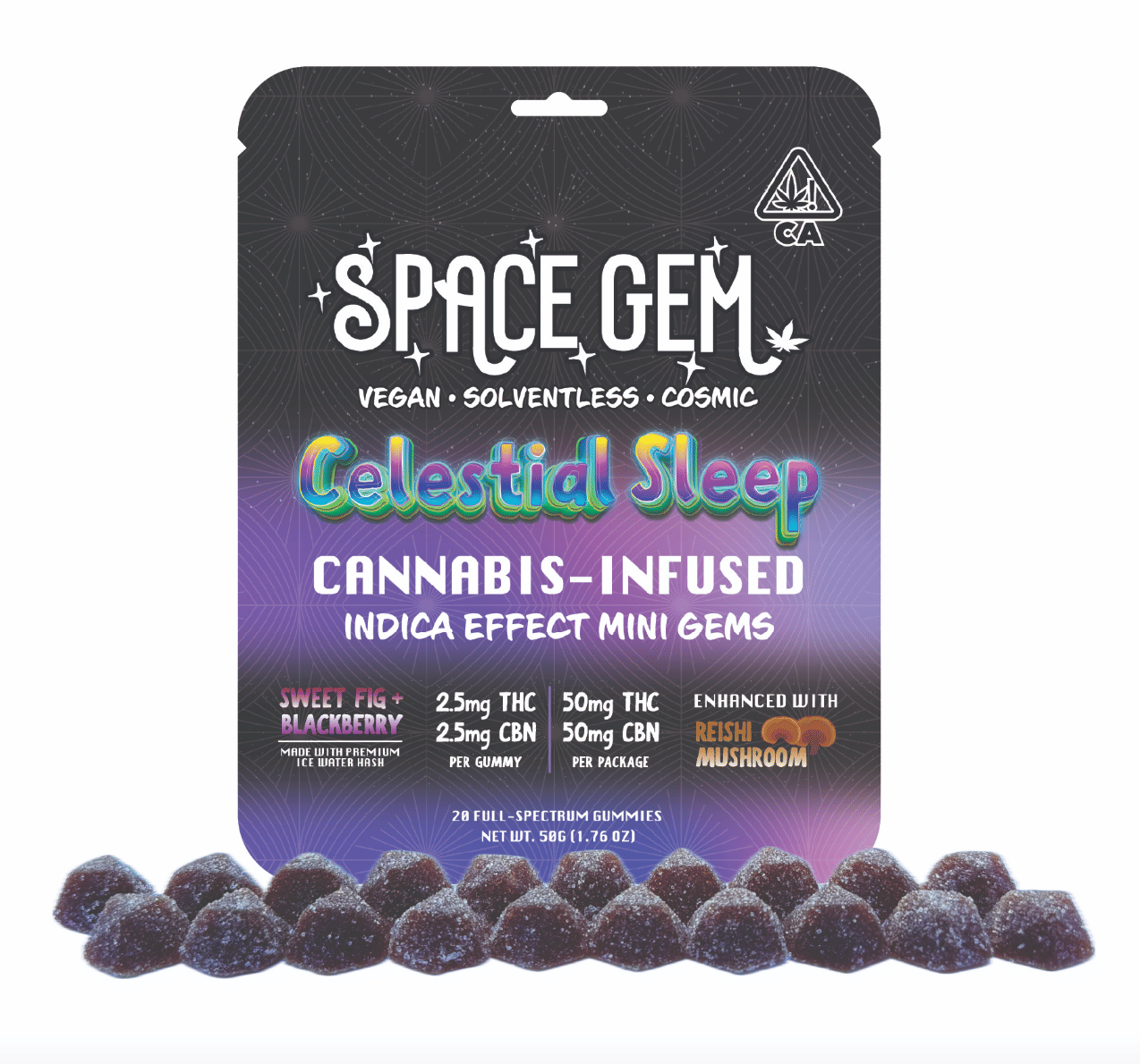 Indica Effect Mini Gems [20pk] (50mg THC : 50mg CBN) - Space Gem -  - $22.05 - Edibles