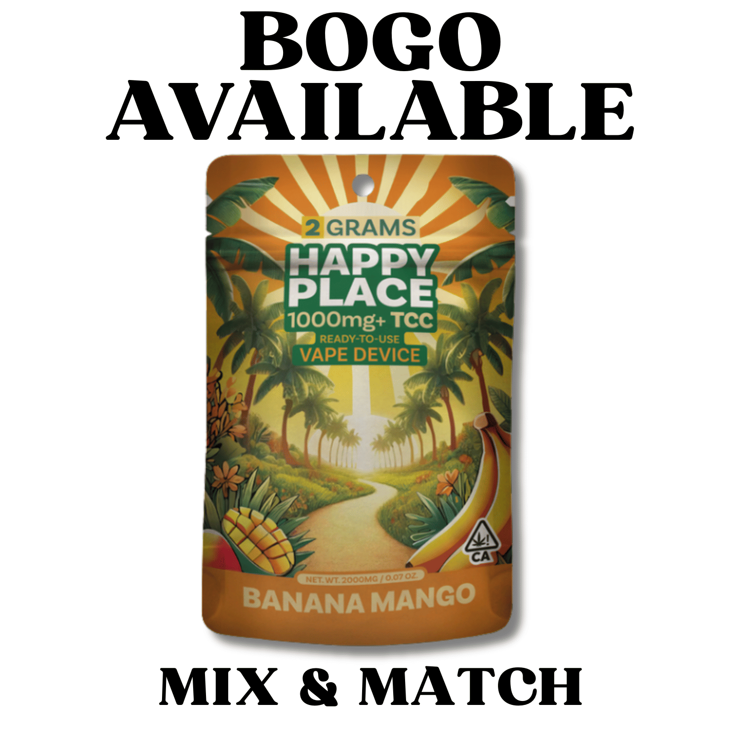 Banana Mango 2g AIO - Happy Place -  - $39.99 - Vapes