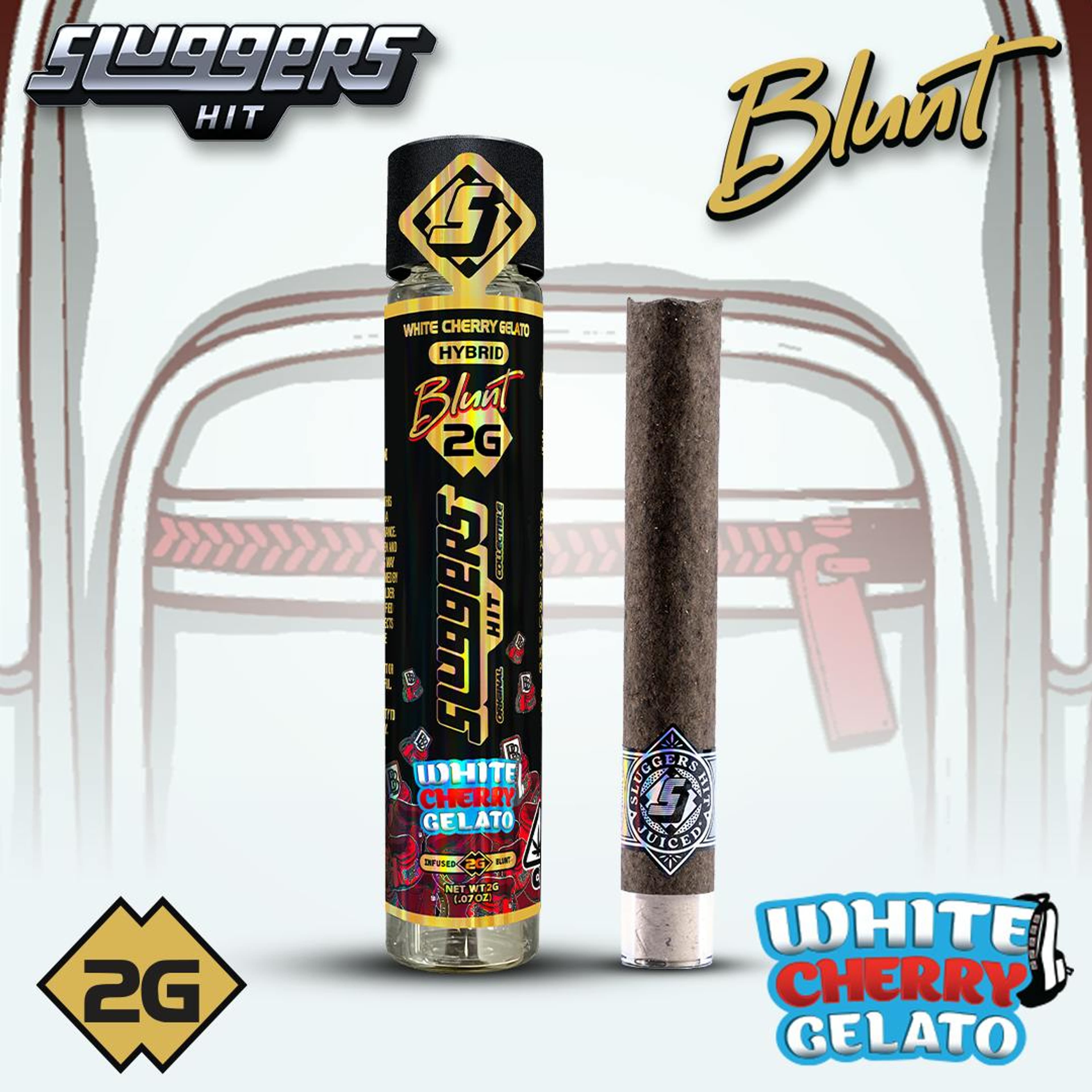 White Cherry Gelato - Blunt - Sluggers Hit - 2g Blunt - $24.99 - Infused Pre-Rolls