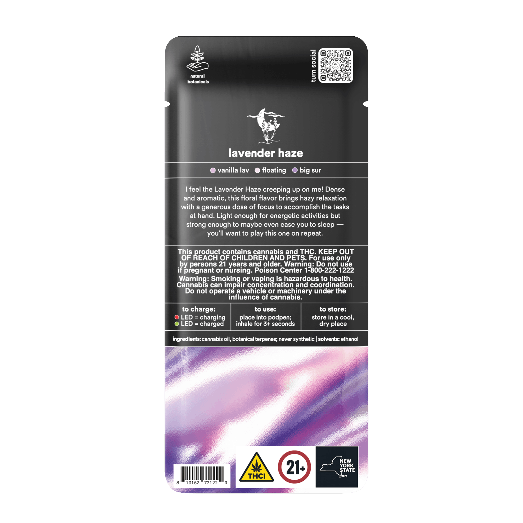 Turn Down Botanica Blends POD | 1g - Lavender Haze - Sativa - Turn -  - $26 - Vape Carts