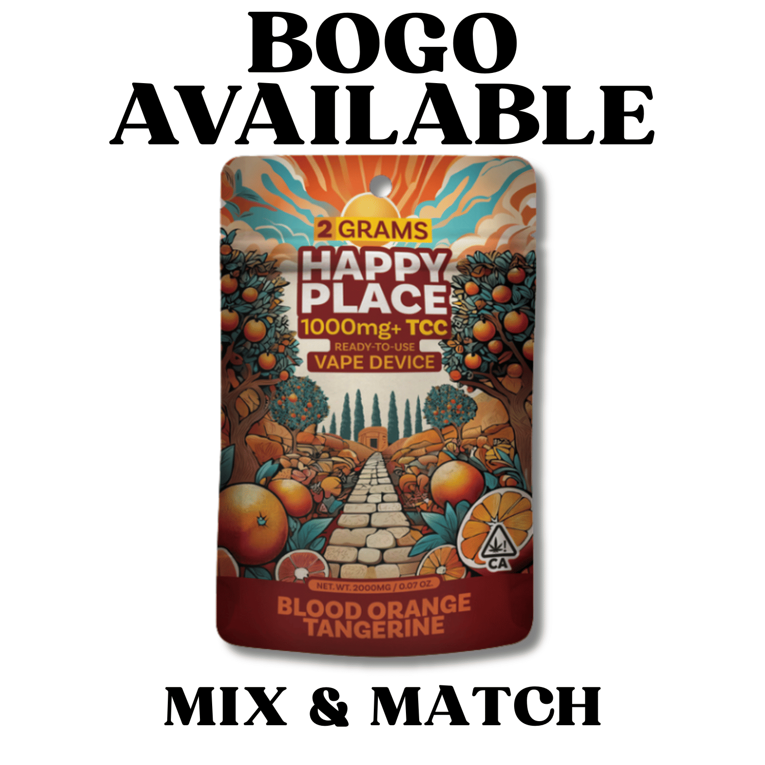 Blood Orange Tangerine 2g AIO - Happy Place -  - $39.99 - Vapes
