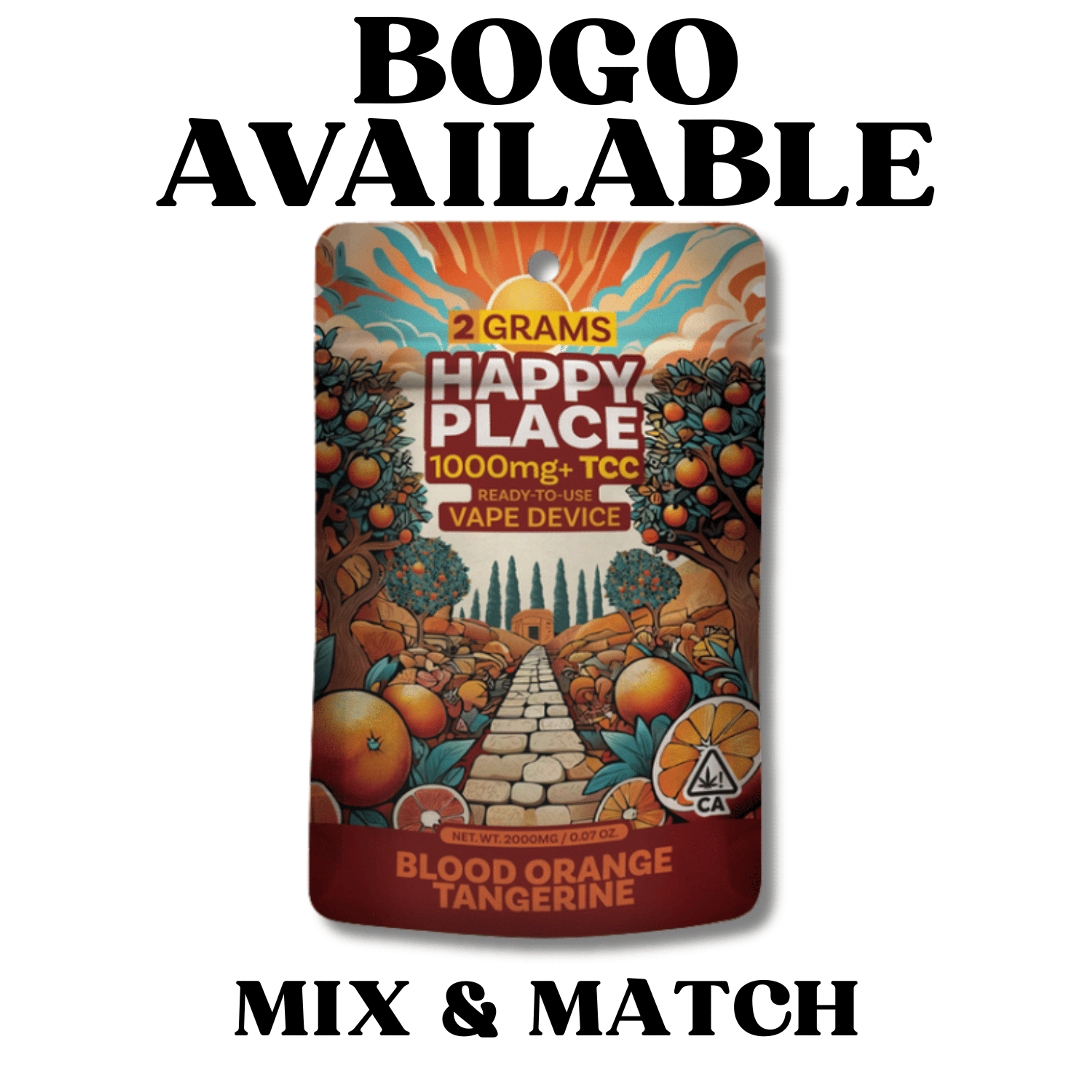 Blood Orange Tangerine 2g AIO - Happy Place - - $39.99 - Vapes