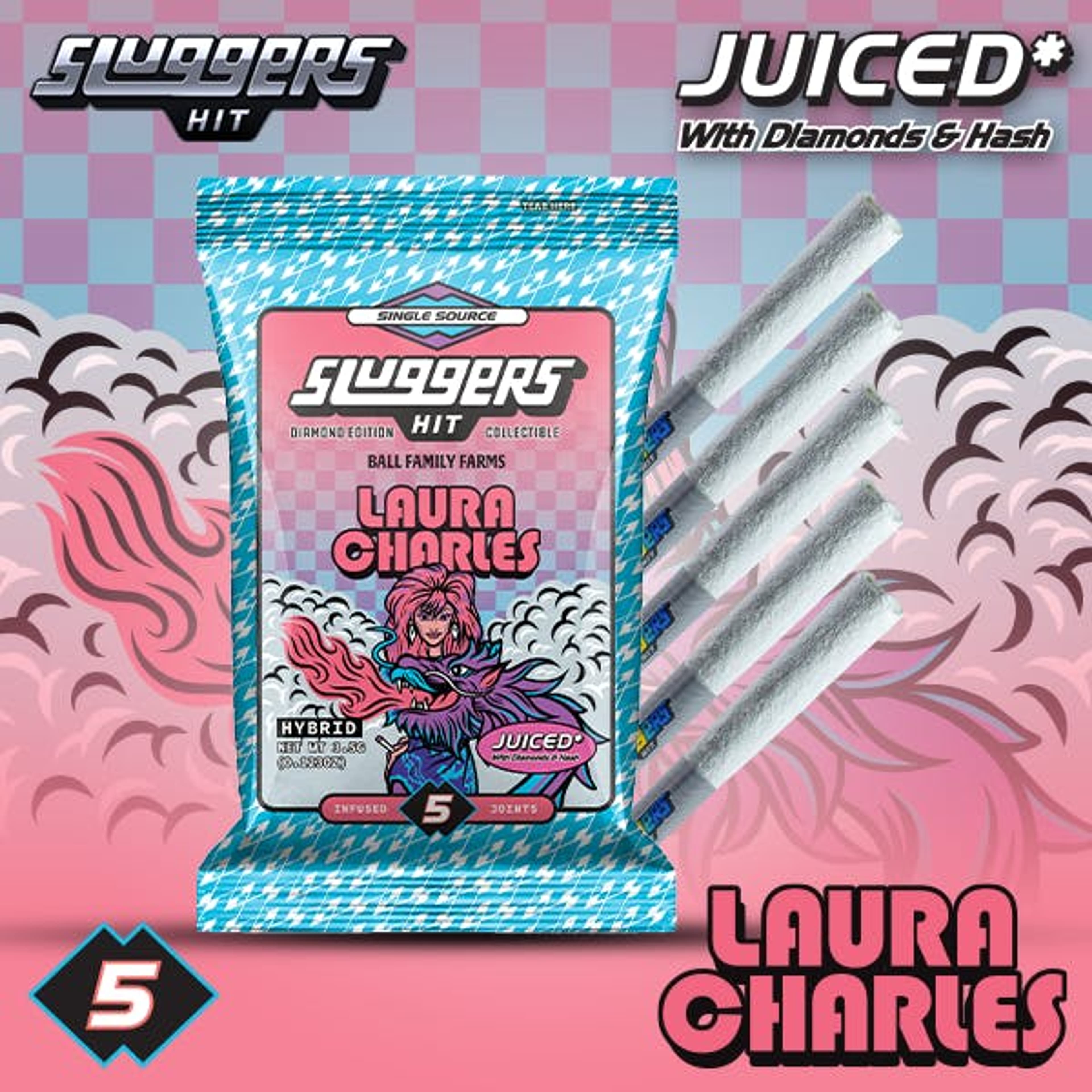 Laura Charles- Sluggers - Infused Preroll - 3.5g 5pk - Sluggers - - $45 - Pre-Rolls