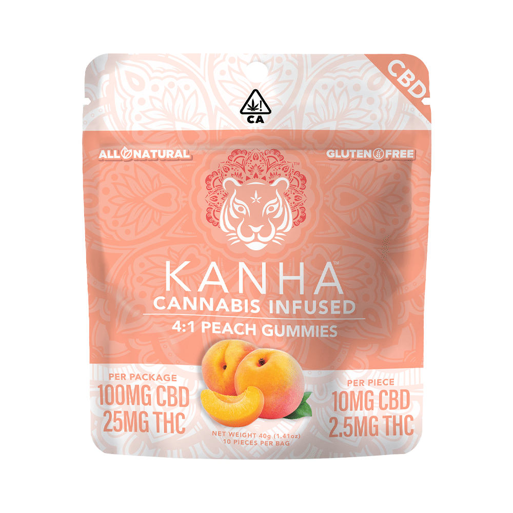 Peach Cbd Gummies (4:1) (10Pk) - Kanha - null - $20 - Edible