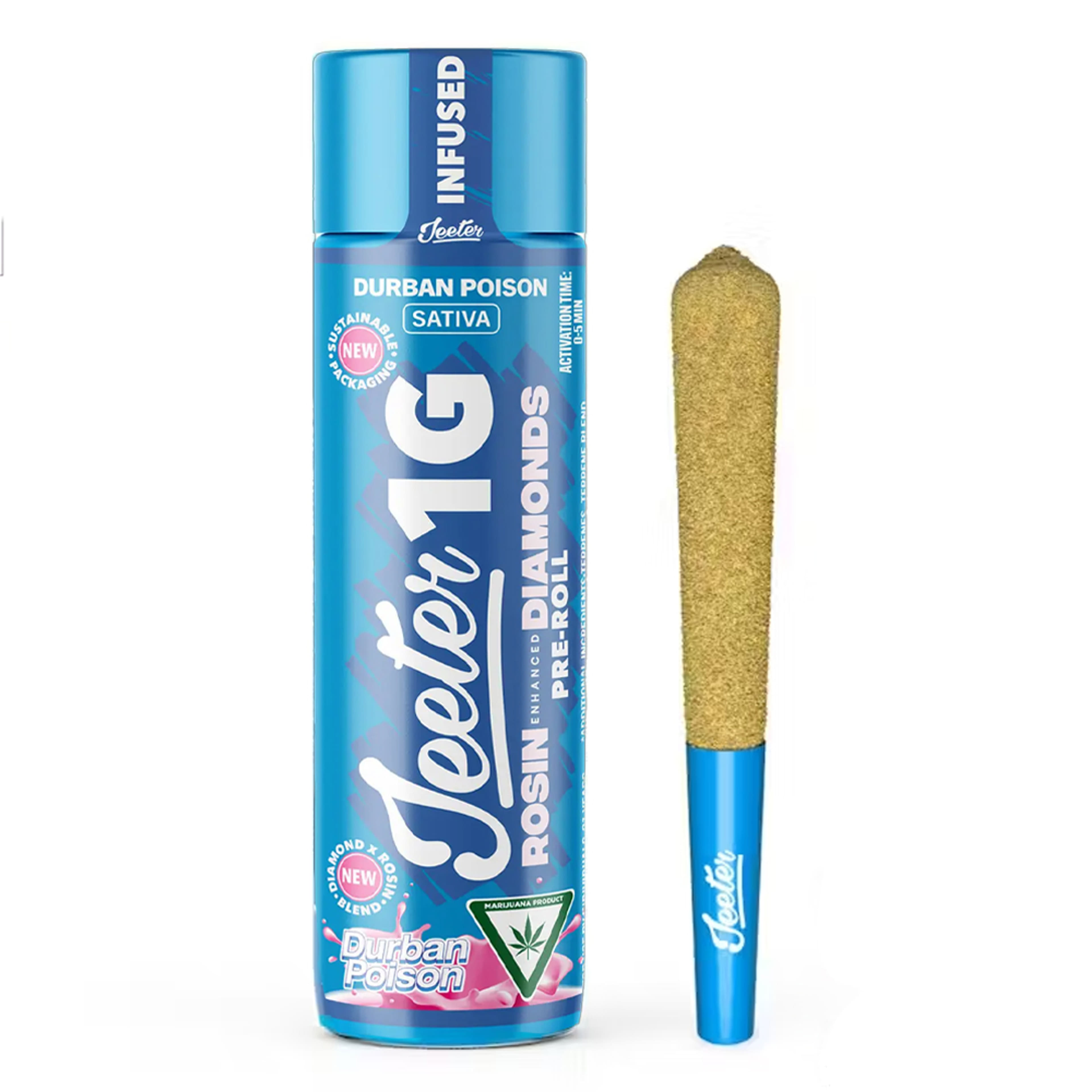 Durban Poison (S) - 1g Infused Preroll *B2G1 EVERYDAY* - Jeeter - Durban Poison (S) - $14.99 - Pre-Rolls