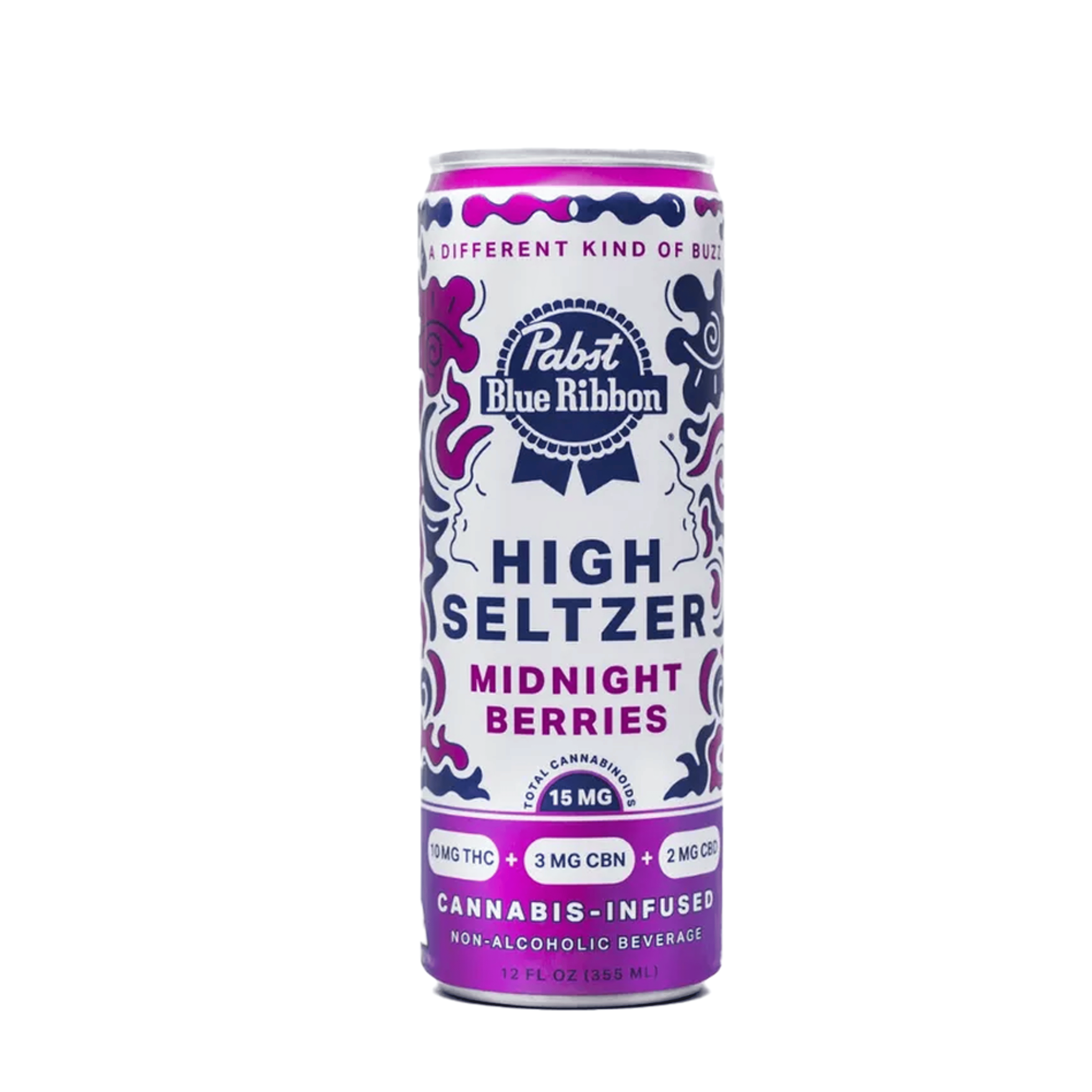 Midnight Berries High Seltzer (10Mg Thc/3Mg Cbn/2Mg Cbd) - Pabst Blue Ribbon - - $5 - Beverage