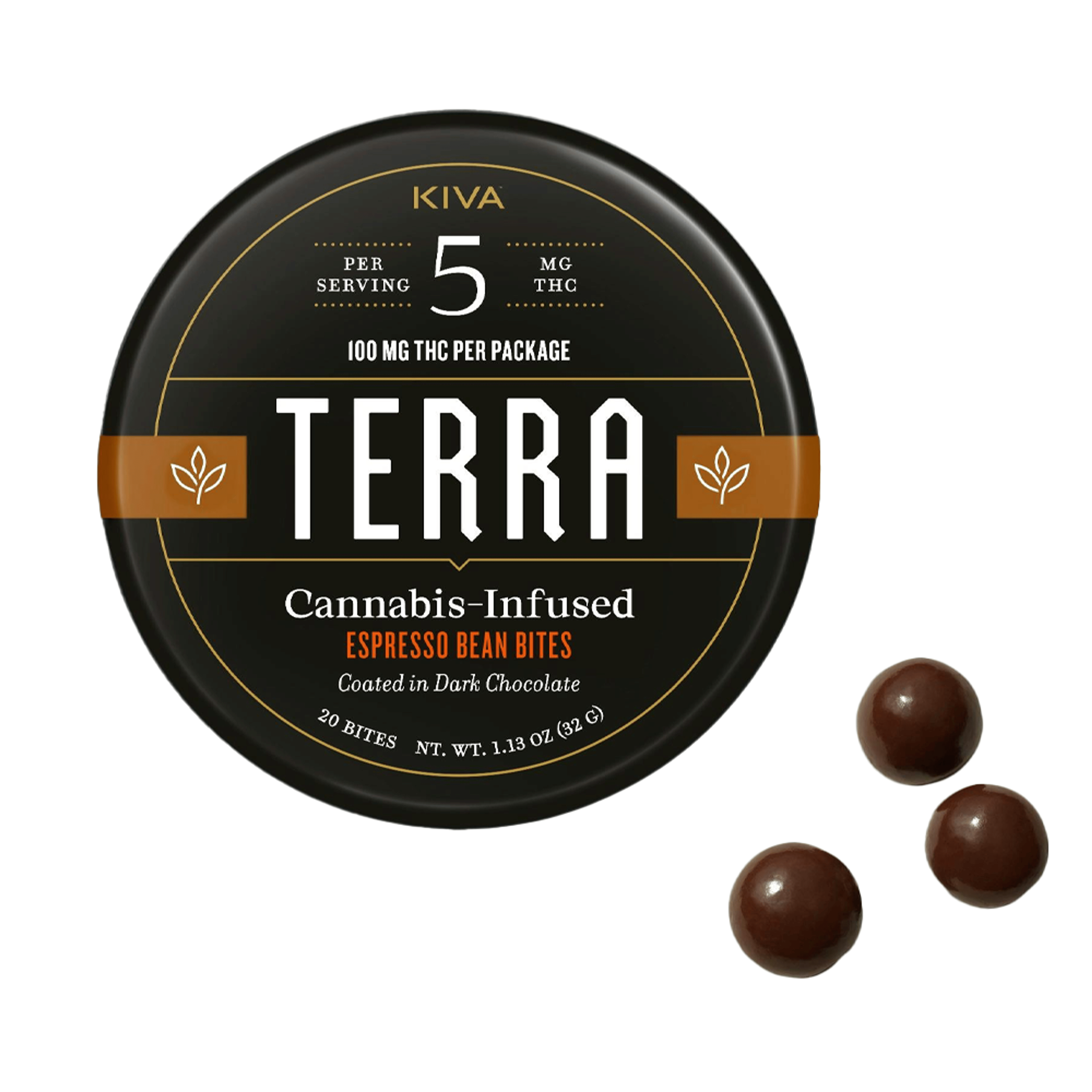 Dark Chocolate Espresso Terra Bites (100Mg) (20Pk) - Kiva - null - $22 - Edible
