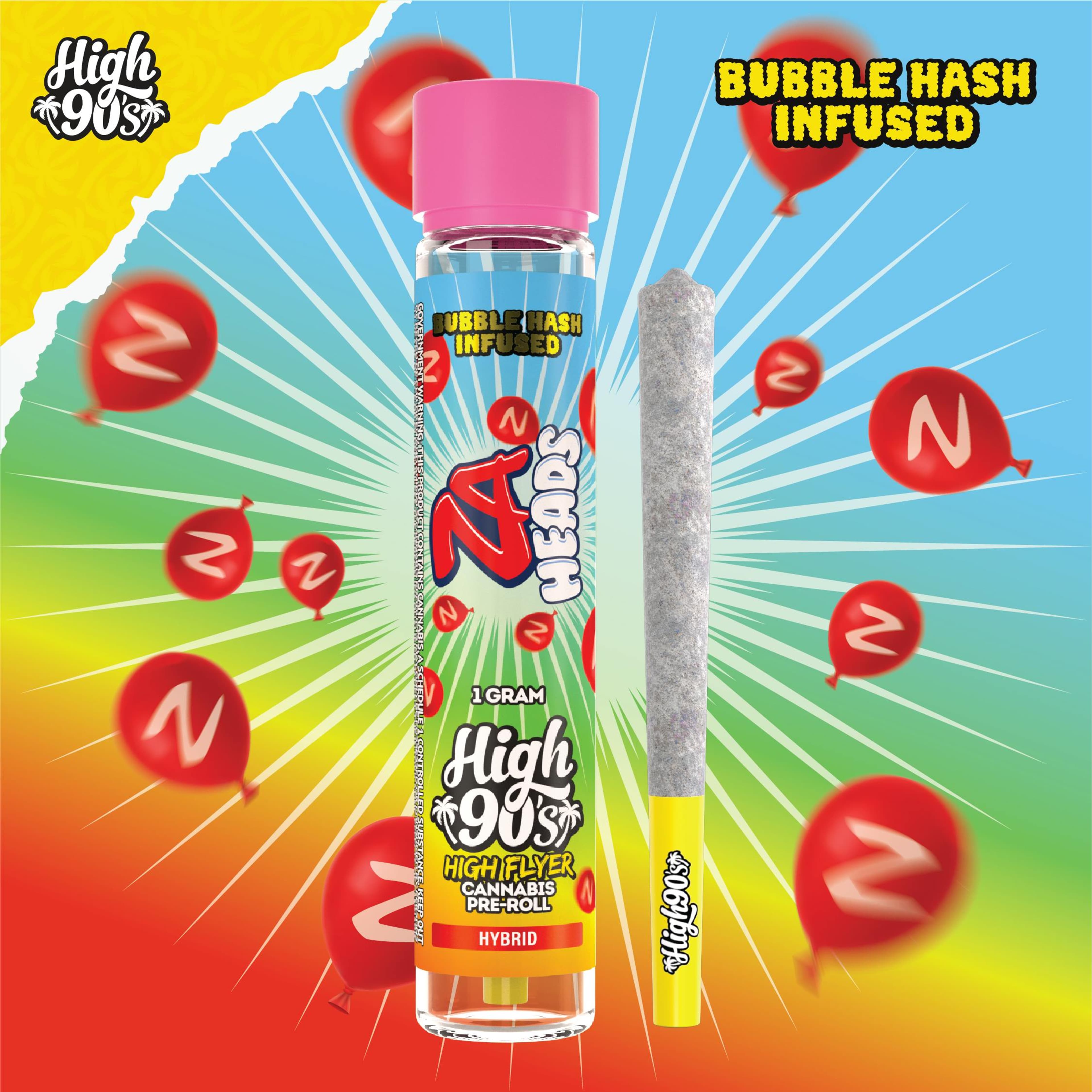 ZA Heads 1g High Flyer Bubble Hash Infused Pre-Roll - High 90s - - $12.50 - Flowers