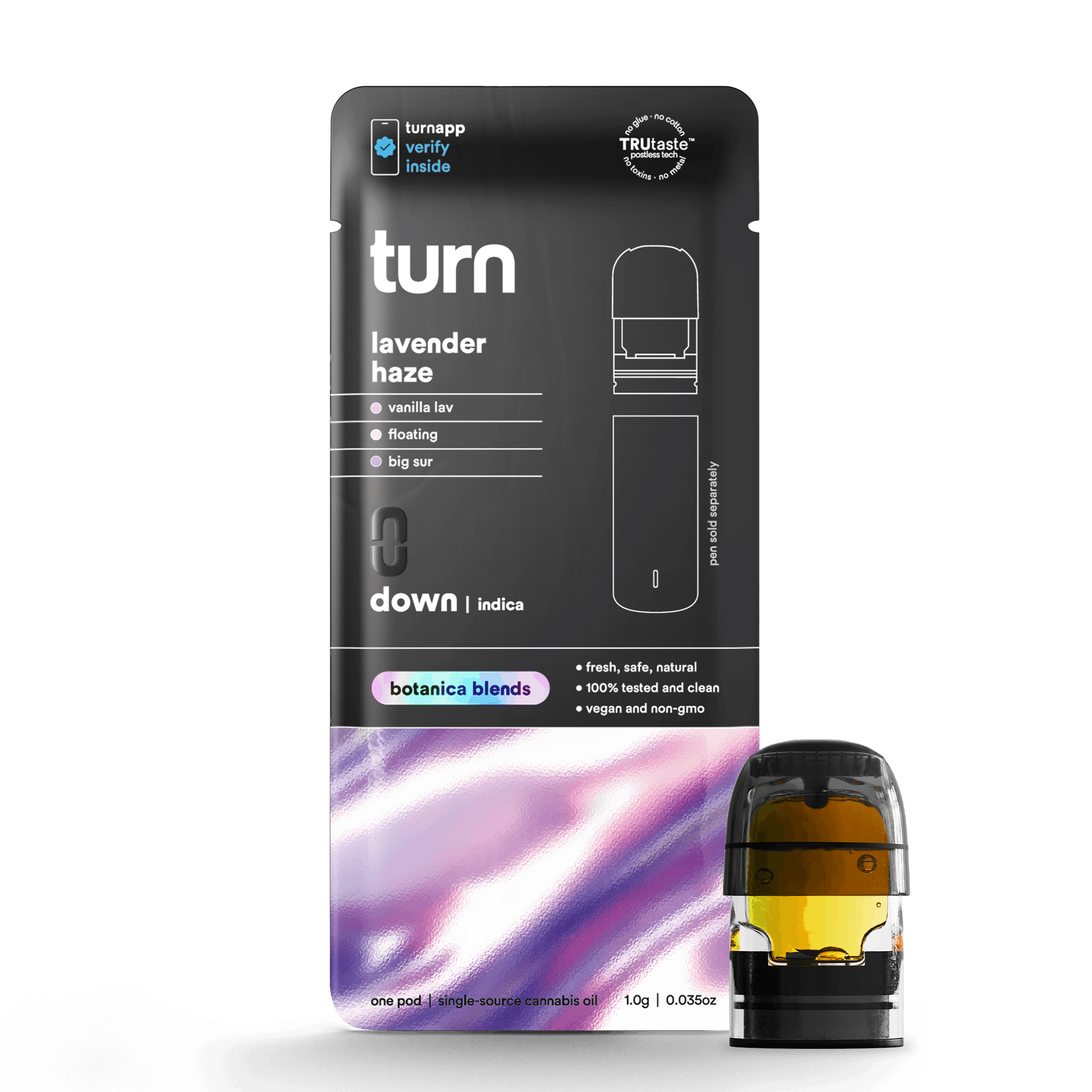 Turn Down Botanica Blends POD | 1g - Lavender Haze - Sativa - Turn -  - $26 - Vape Carts