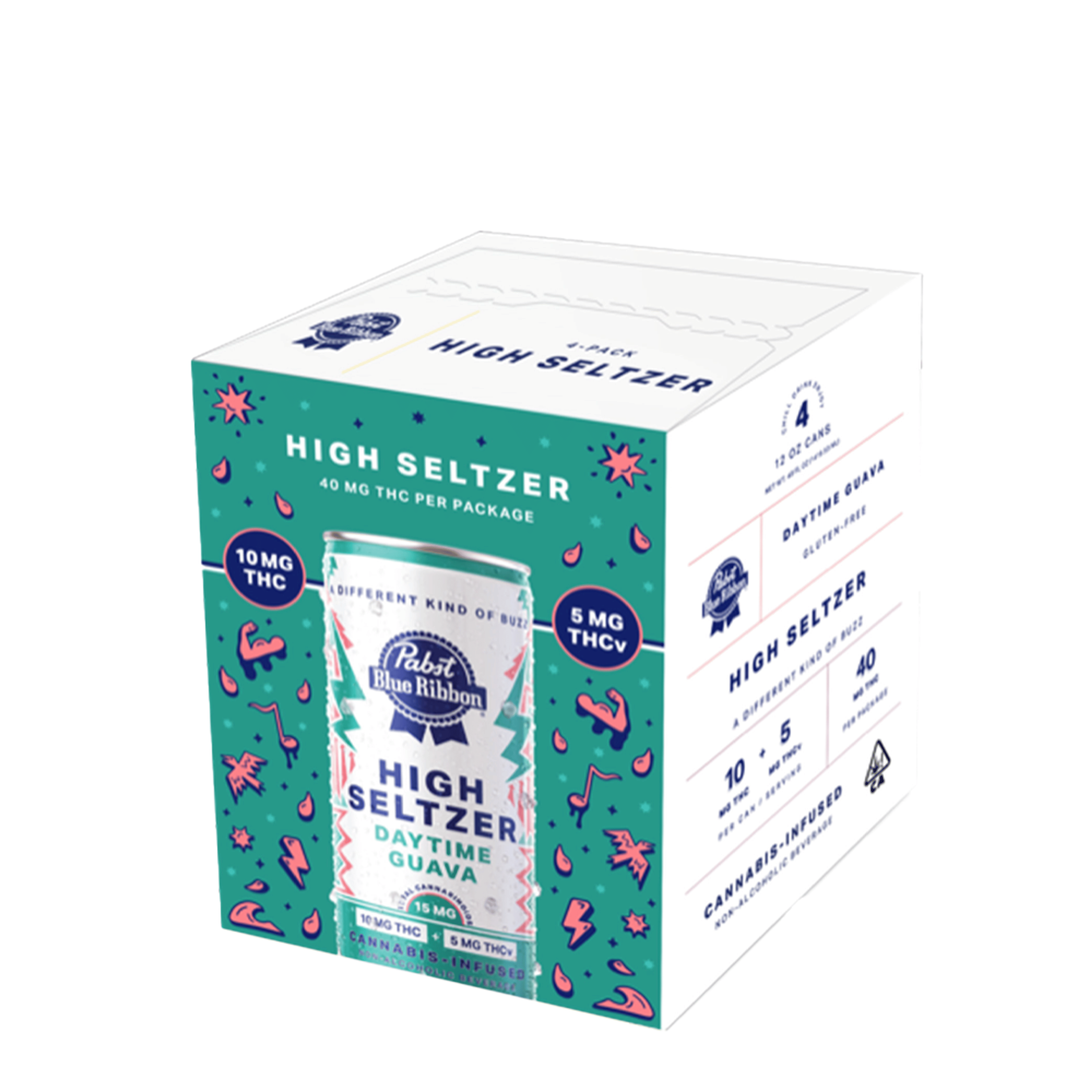 Daytime Guava High Seltzer (4PK) (10Mg Thc/5Mg Thcv) - Pabst Blue Ribbon - (4pk) - $15 - Beverage