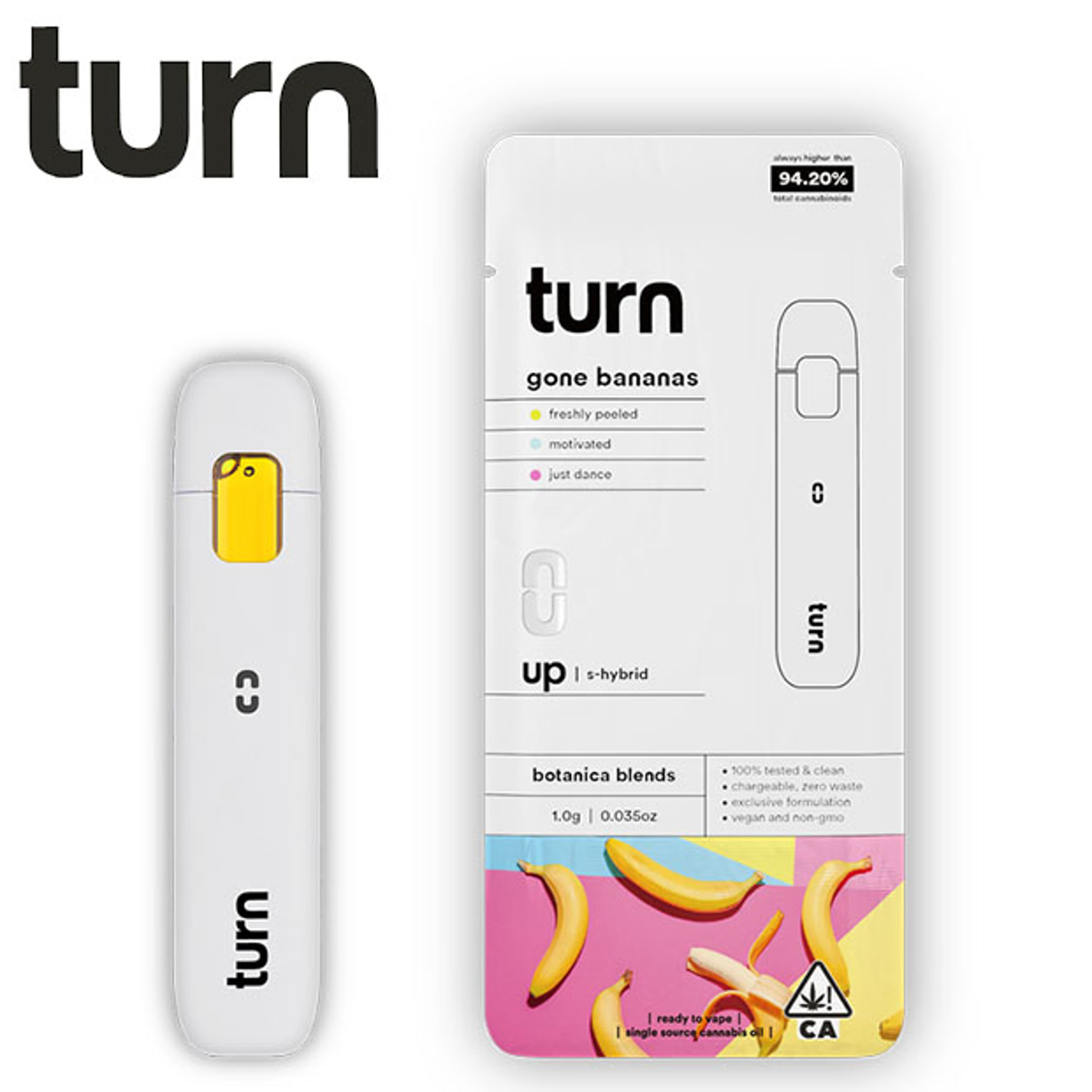 Turn AIO - Gone Bananas - Botanica Blends All In One Vape - 1g - Turn - BB AIO - $21.97 - Disposable Vape Pens (All In One)