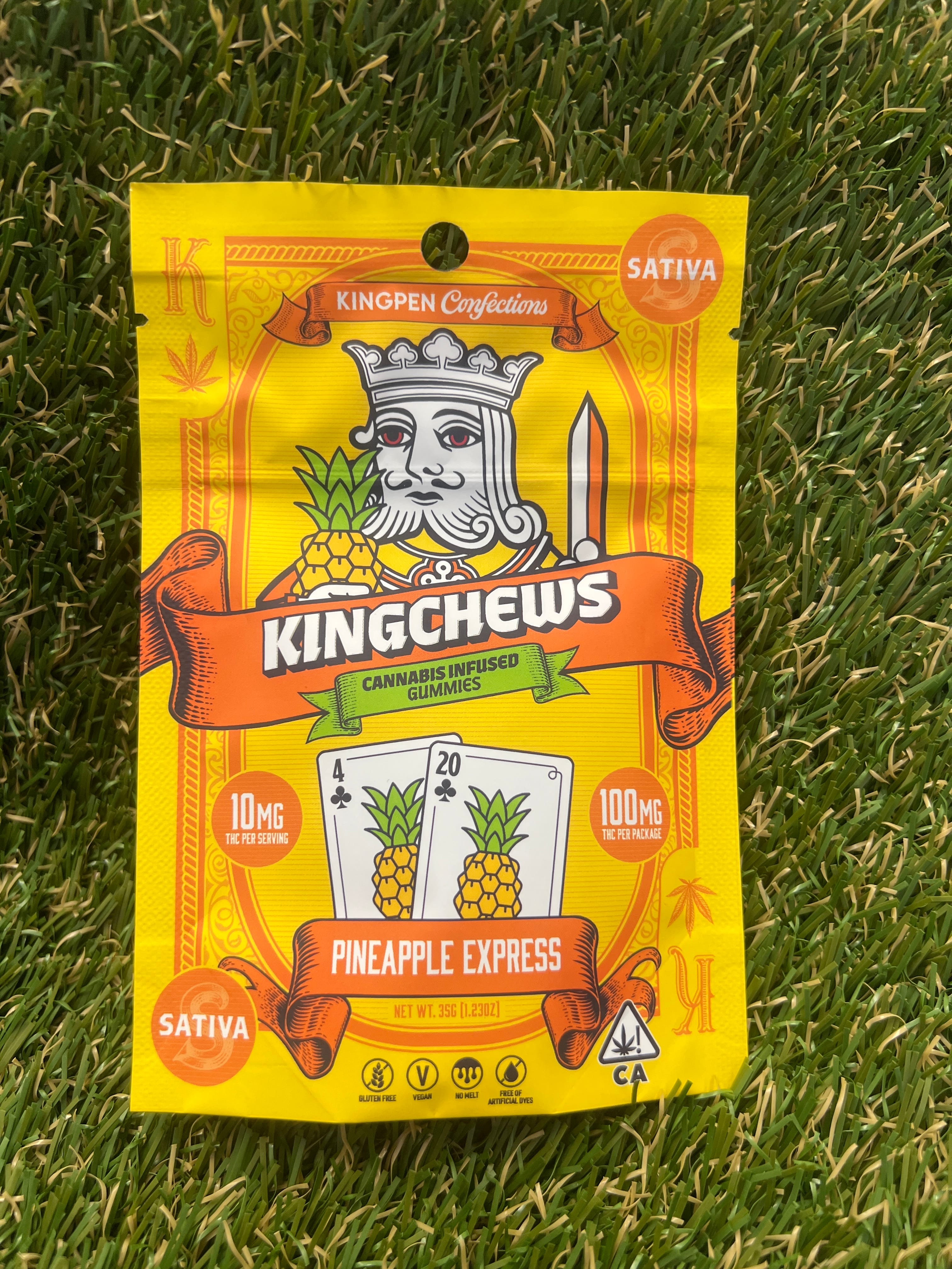 PINEAPPLE EXPRESS 100MG 10PK GUMMIES - King Pen -  - $10 - Edible (weight - each)