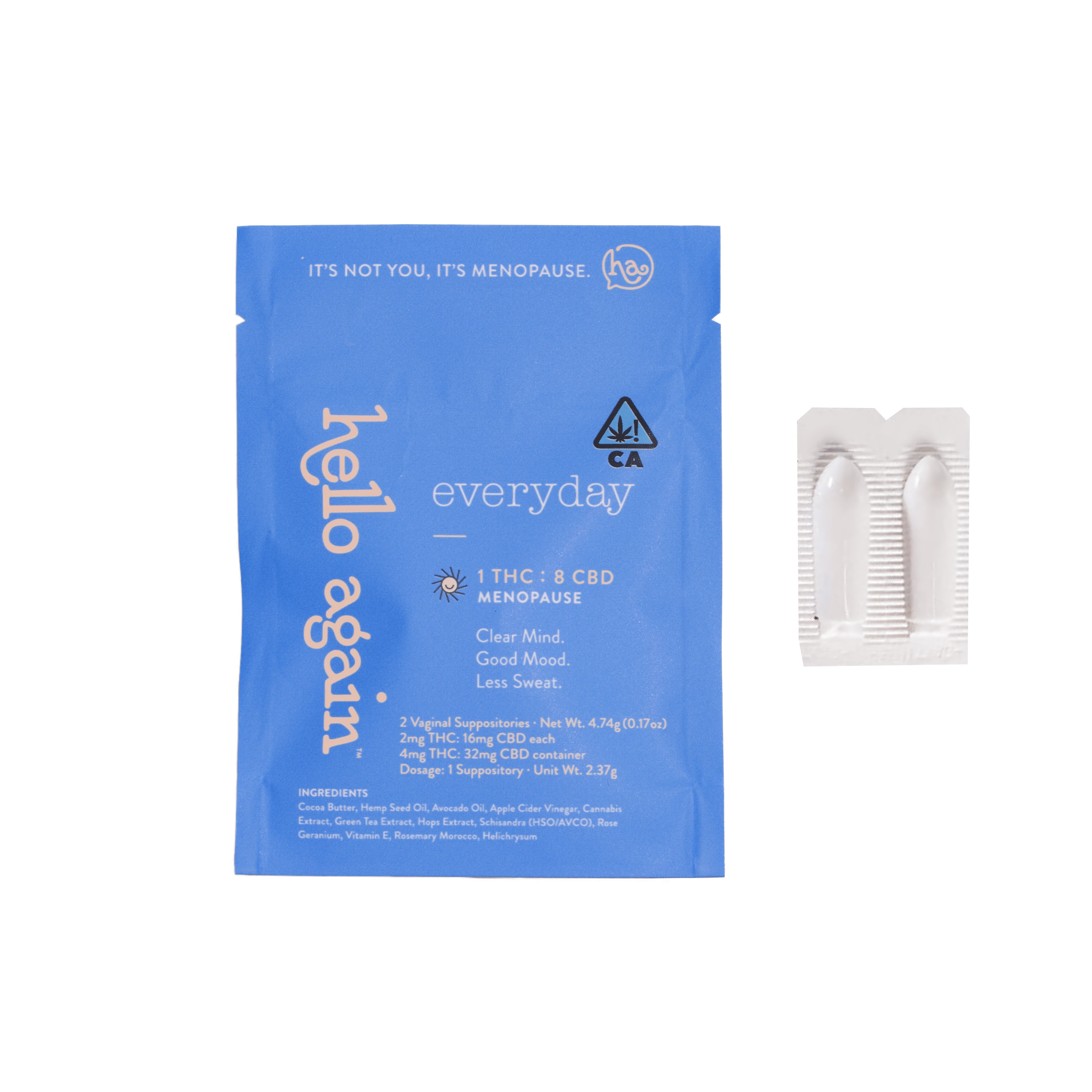 Hello Again "Everyday" 1:8 Menopause 2pk suppository - Hello Again -  - $6 - Topical