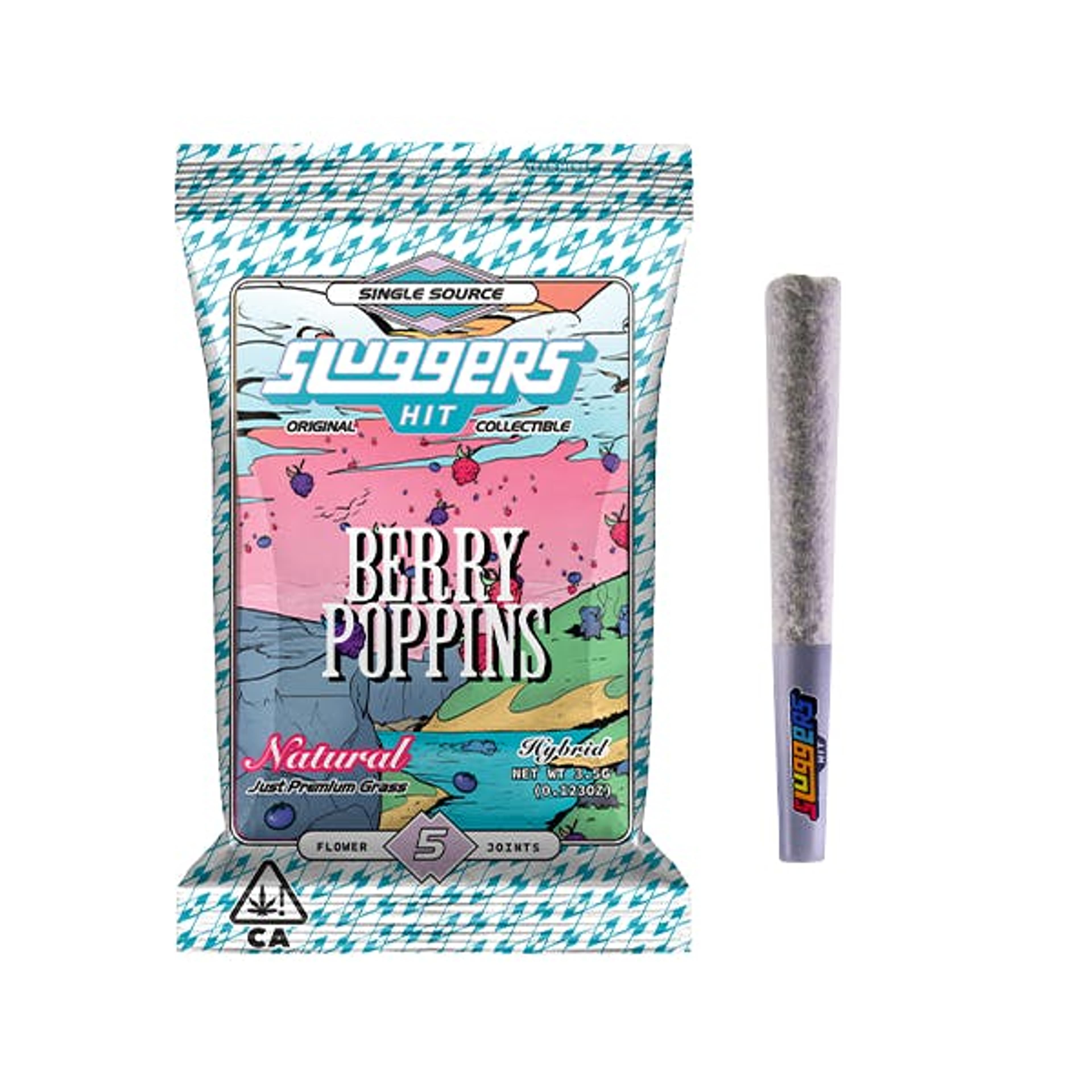 Berry Poppins Natural 5pk Pre-Rolls - Sluggers Hit - - $35 - Pre-Rolls