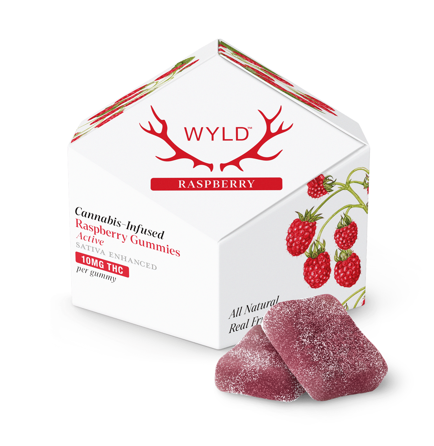 Raspberry Sativa Enhanced Gummies - WYLD Edibles - 10 Piece - $20 - Edibles